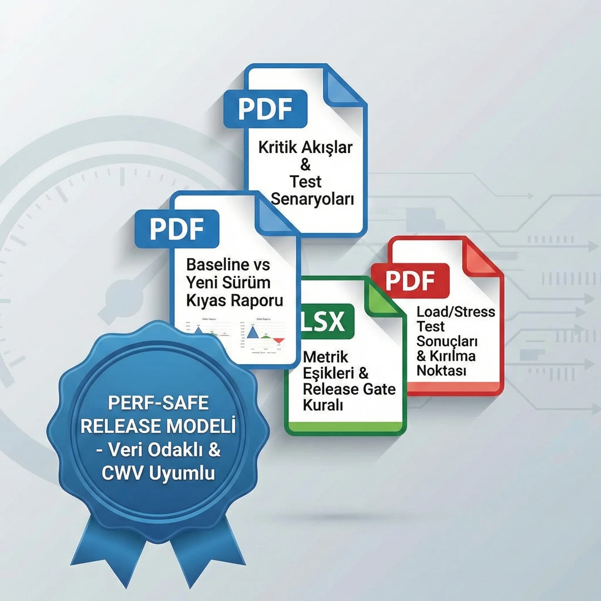 Test planı deliverables, amaç perf-safe release, ekip bağlamı