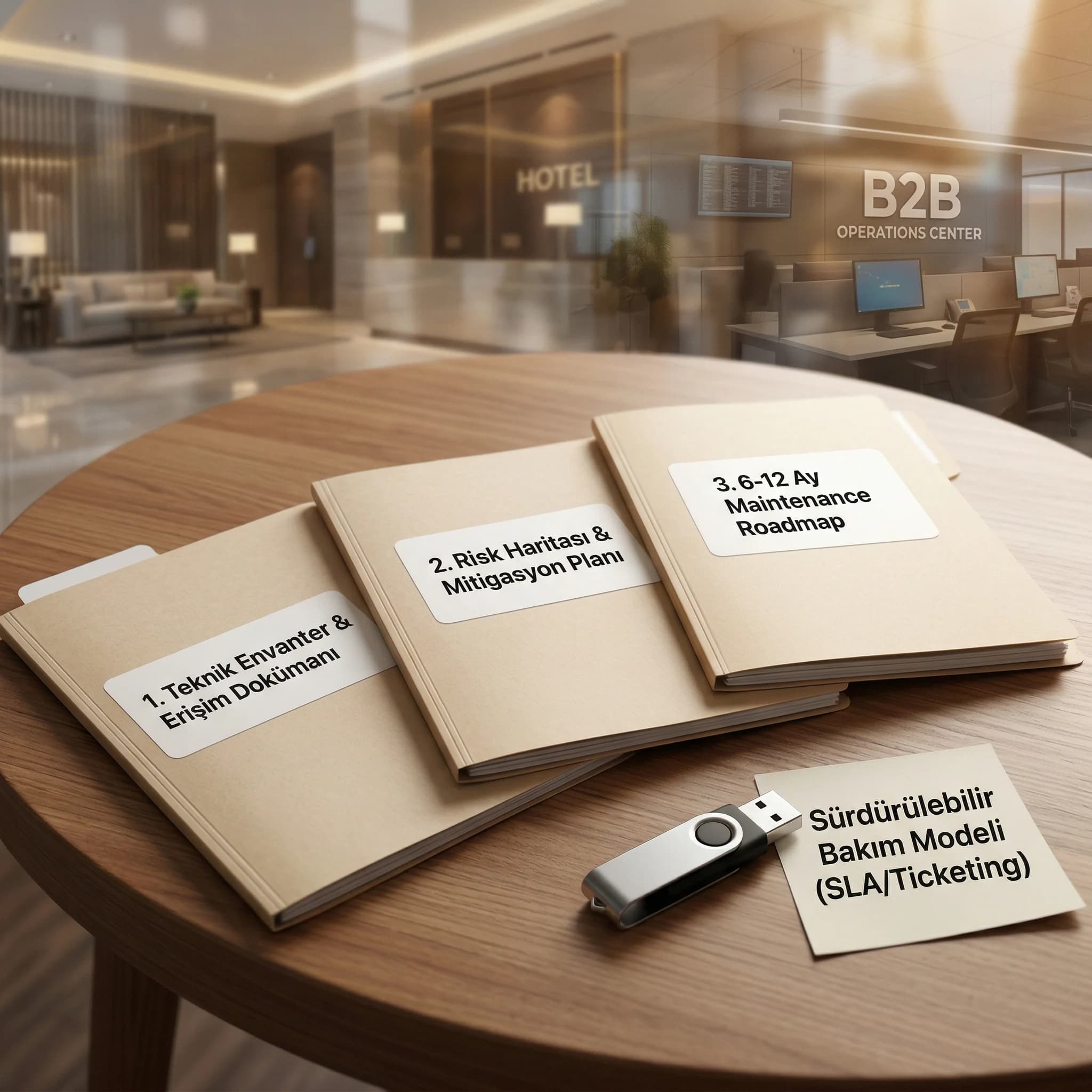 İlk 90 gün deliverables, amaç sürdürülebilir bakım, otel ve B2B bağlamı