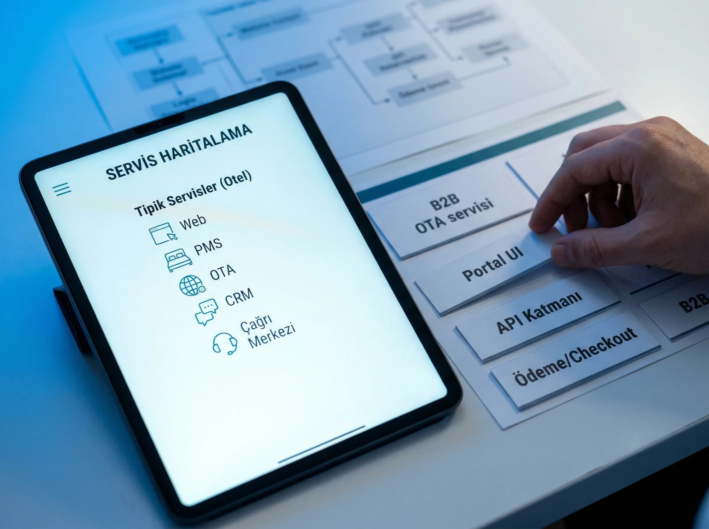 Servis listesi bölümü, amaç kapsam haritalama, otel ve B2B bağlamı