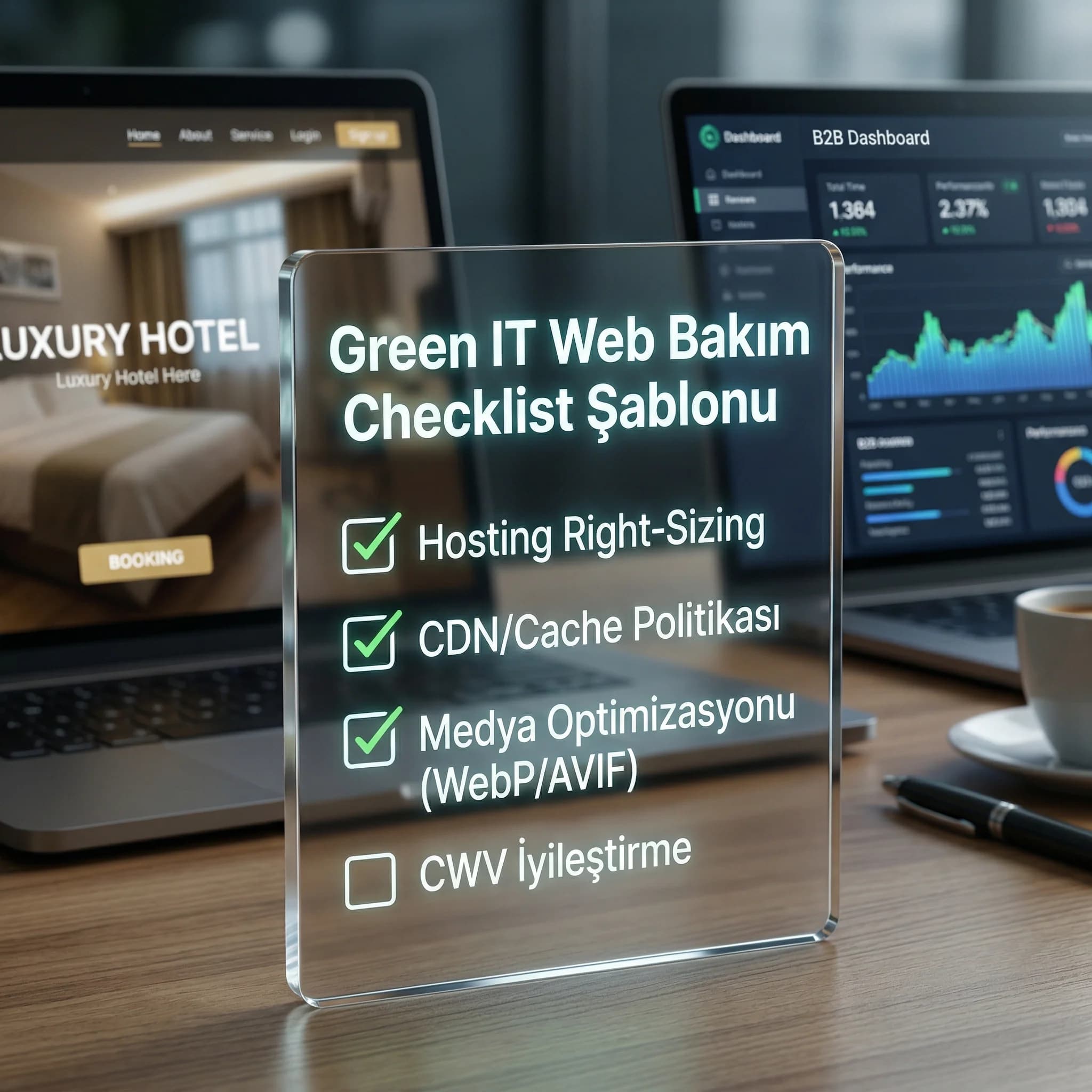 Green IT checklist kartı, amaç hızlı uygulama, otel ve B2B ekip bağlamı