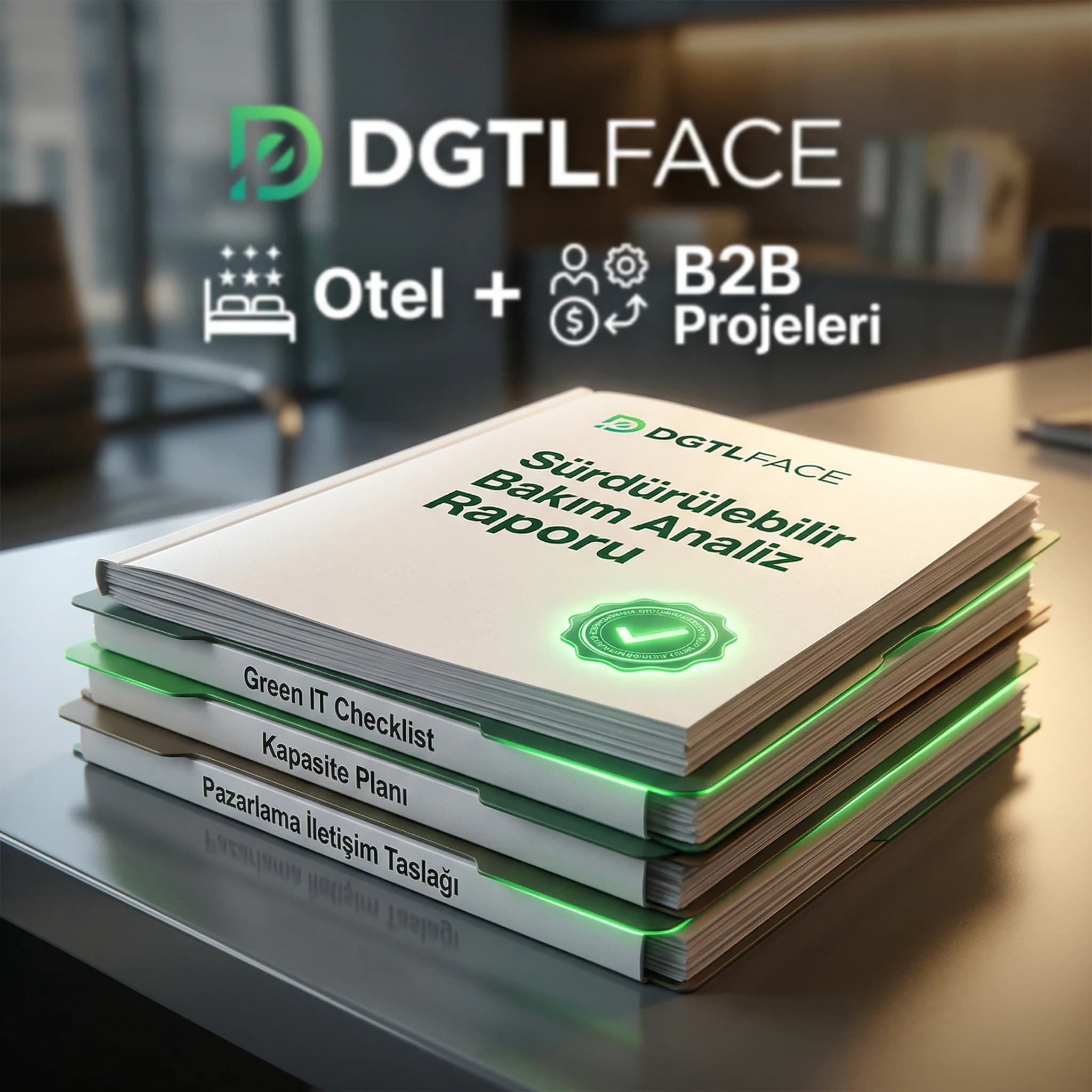 Sürdürülebilir bakım deliverables, amaç raporlama ve iletişim, otel ve B2B bağlamı