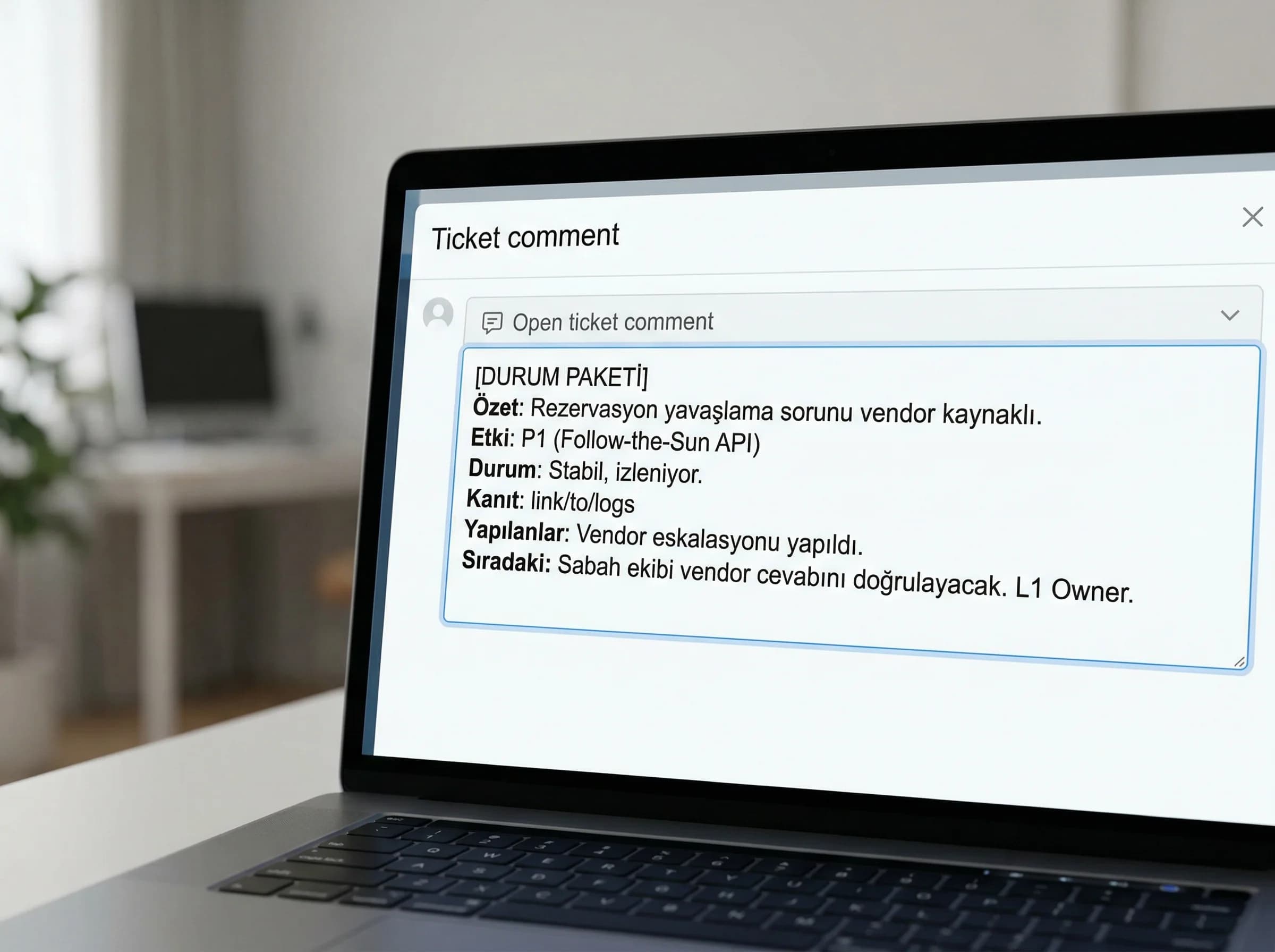Async iletişim standardı, amaç iyi ticket notu, remote ekip bağlamı