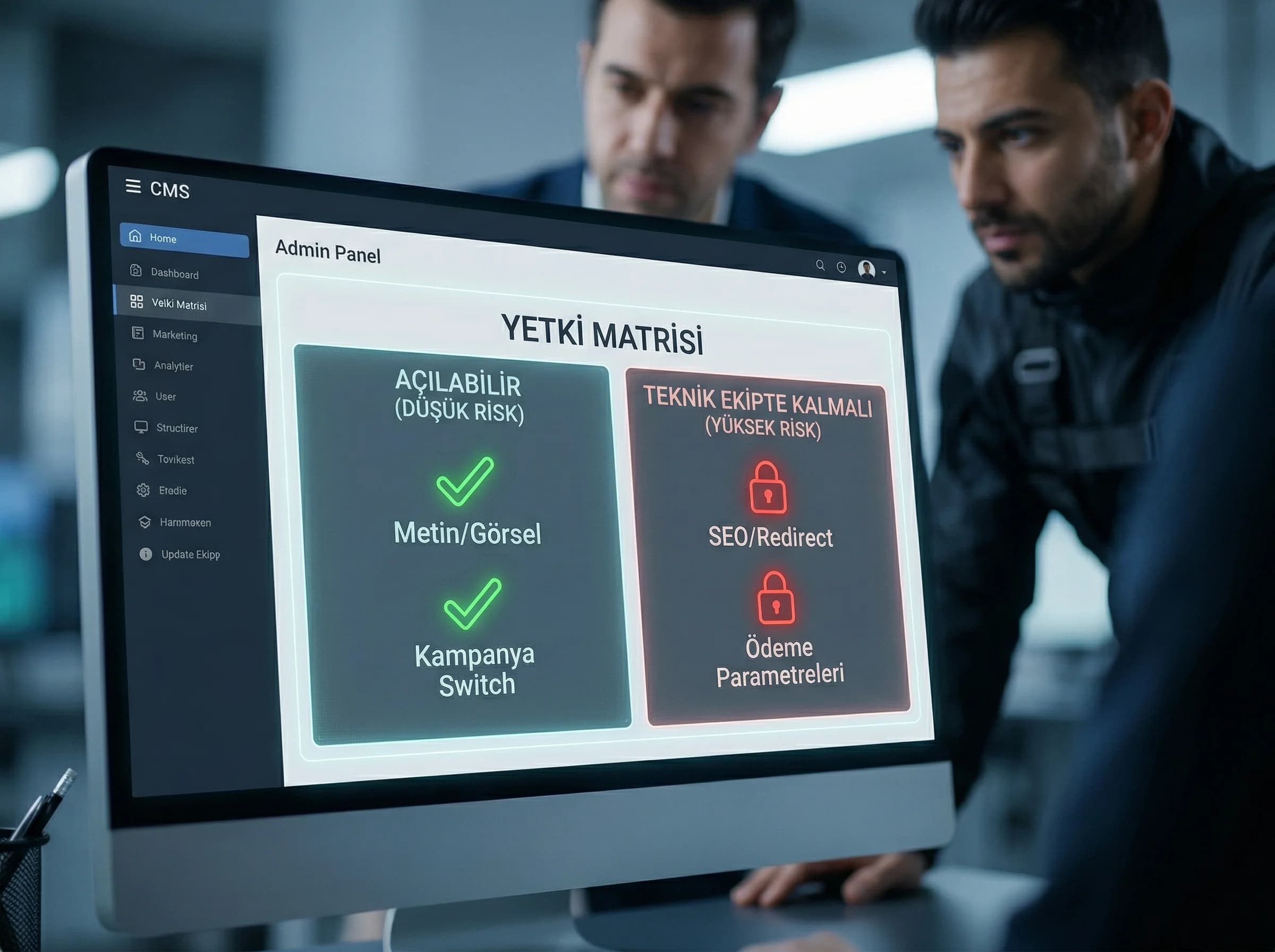 Yetki kapsamı bölümü, amaç düşük risk alanları, otel ve B2B bağlamı