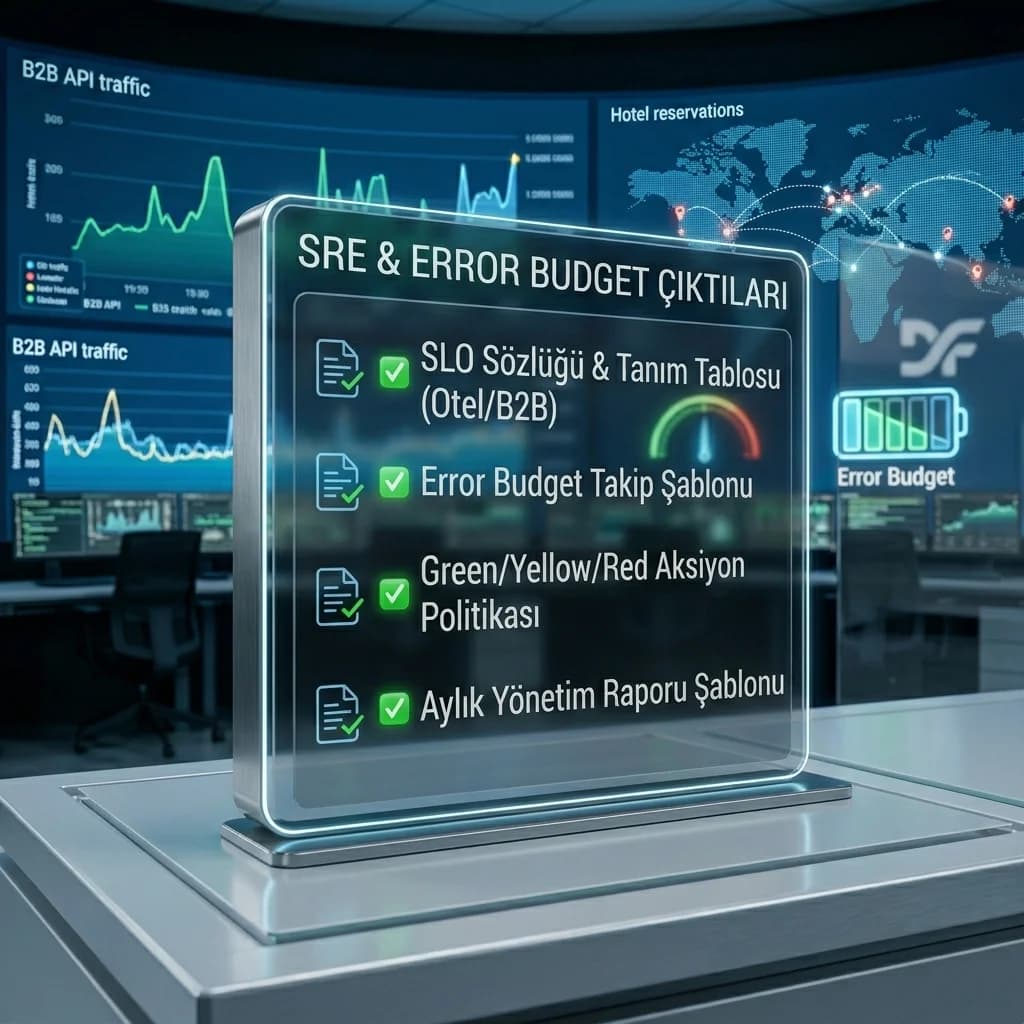 SRE deliverables seti, amaç karar çerçevesi, otel ve B2B bağlamı