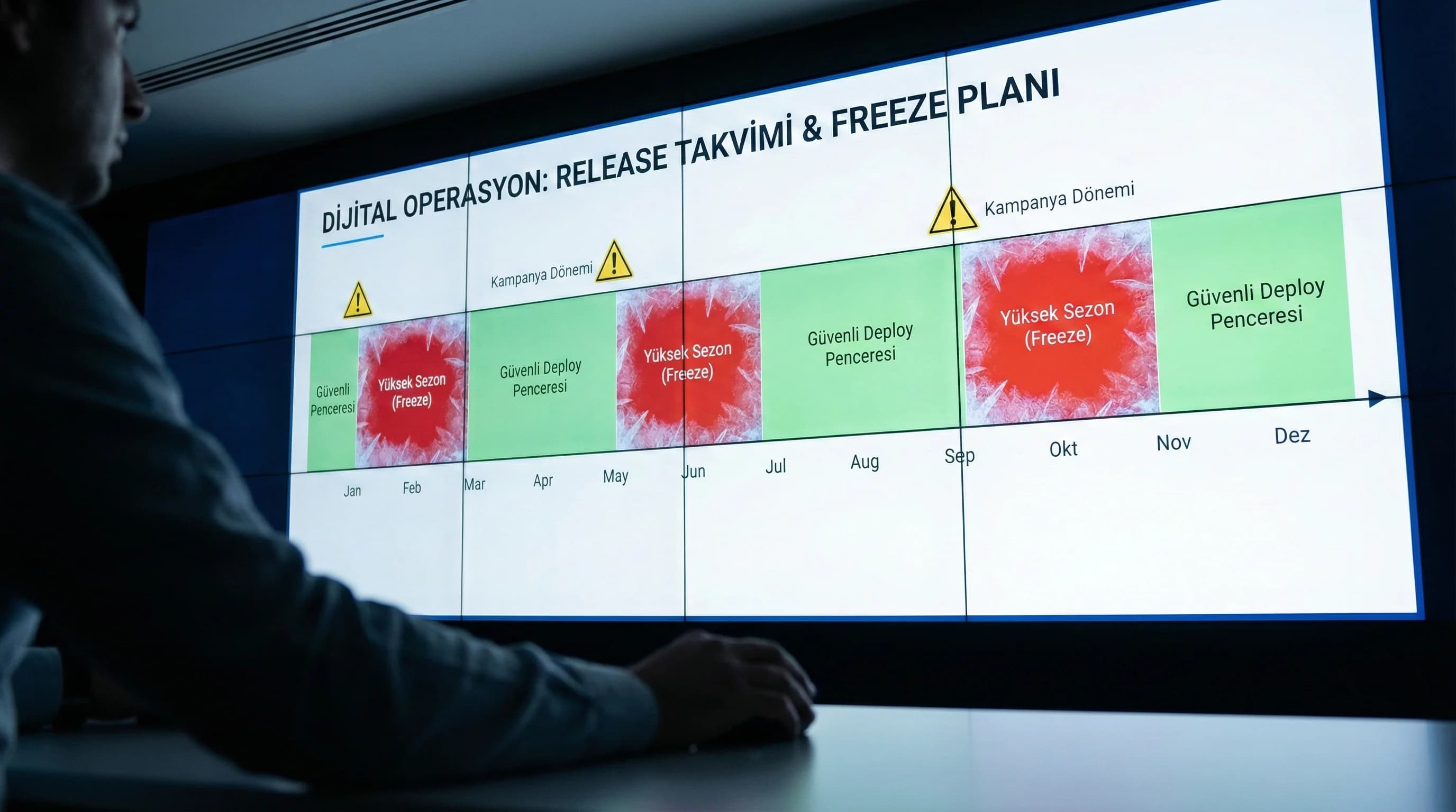 Release takvimi görünümü, amaç planlama, dijital operasyon bağlamı