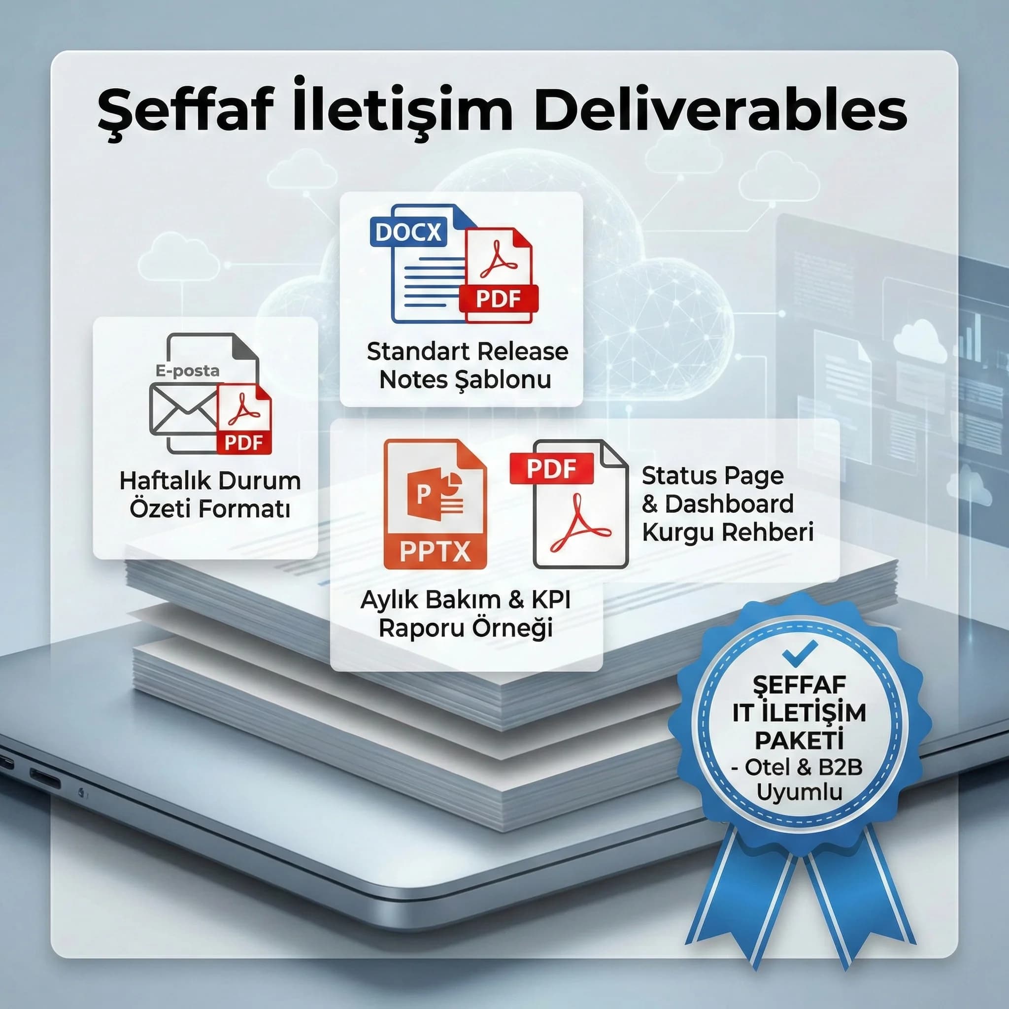 Release notes deliverables seti, amaç şeffaflık, otel ve B2B bağlamı