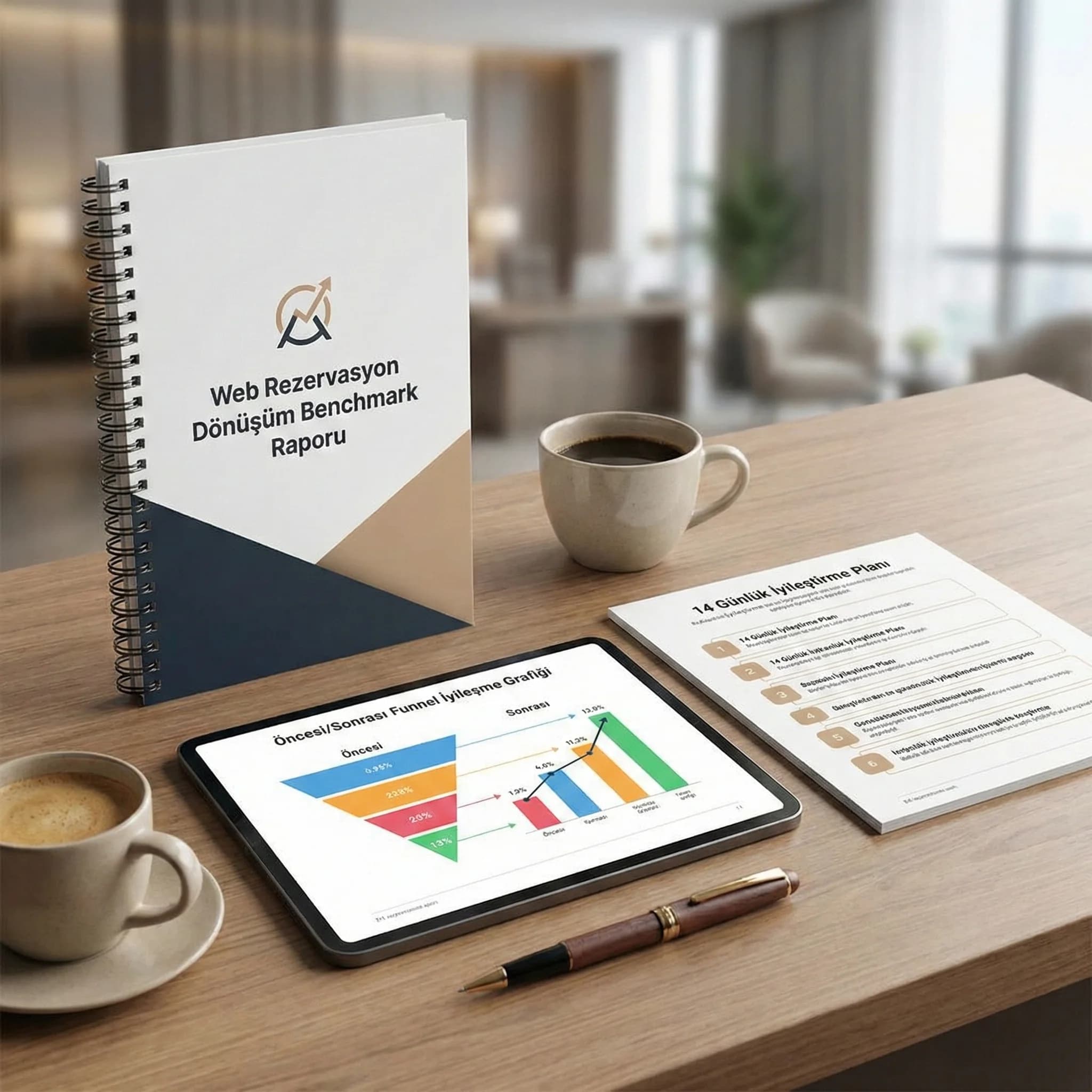 Dönüşüm benchmark raporu ve iyileştirme planı çıktısını gösteren kanıt kartı