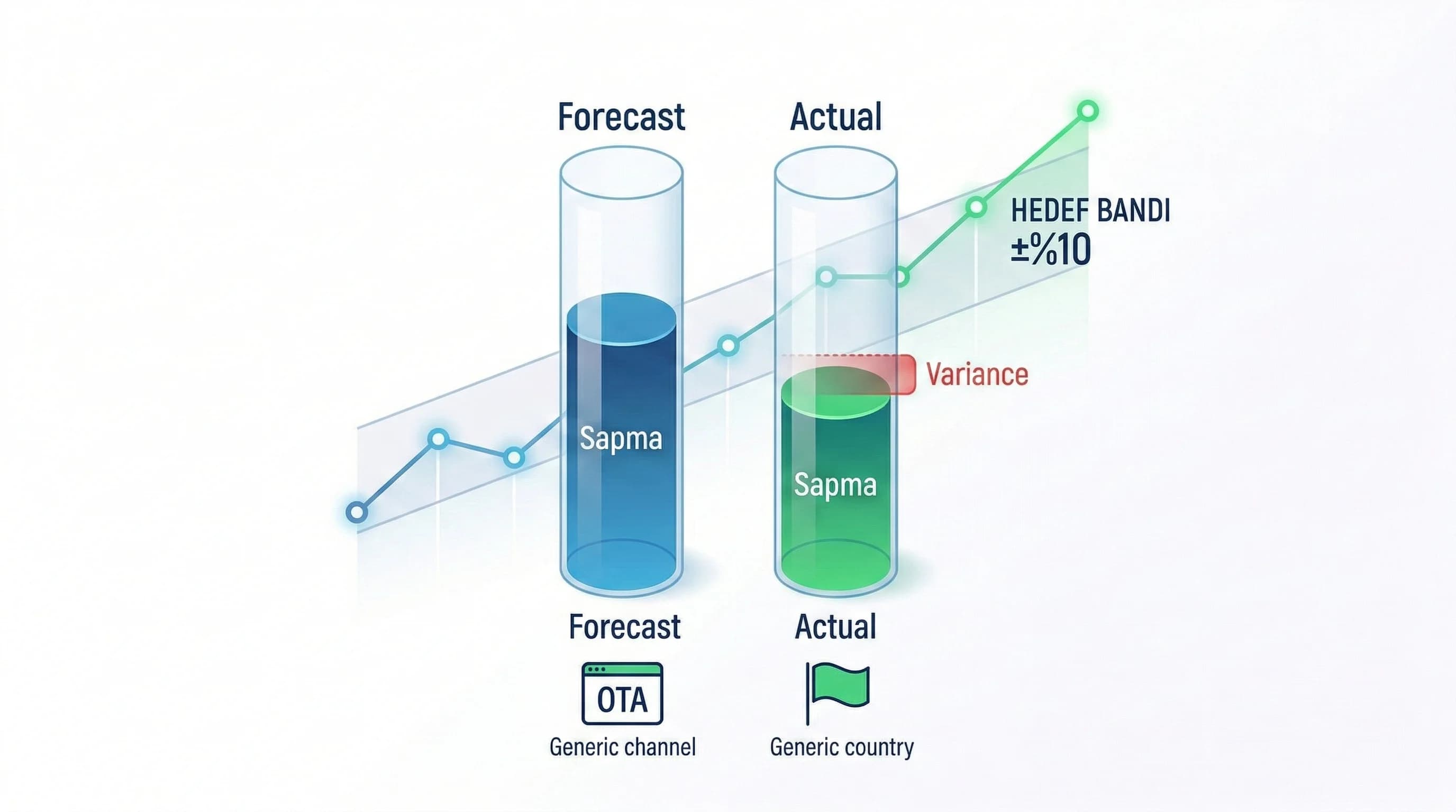 Forecast ve actual kıyasını ve sapma mantığını özetleyen bağlam görseli