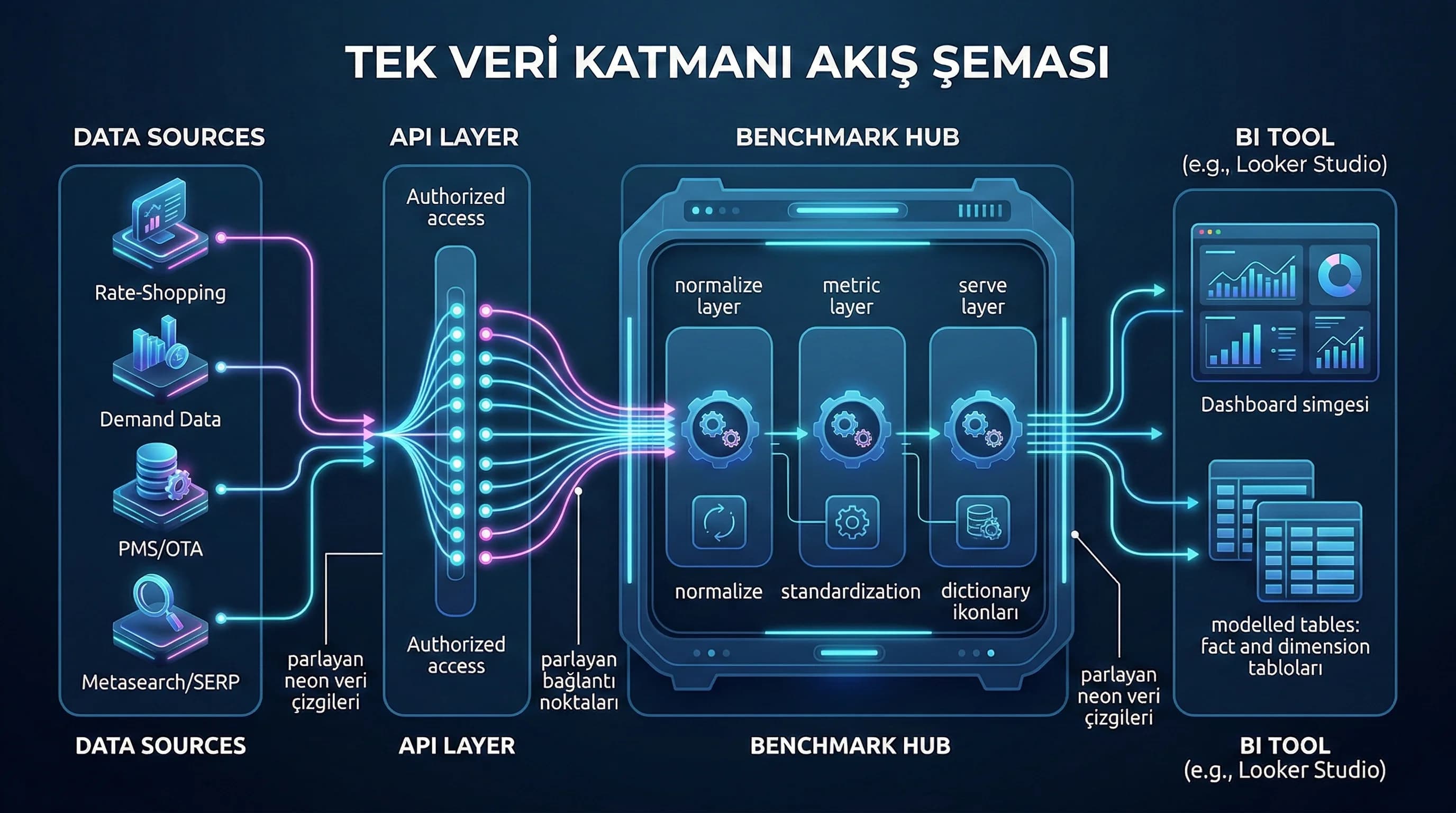 Veri kalitesi gizlilik ve insan kontrolünü vurgulayan risk bölüm görseli