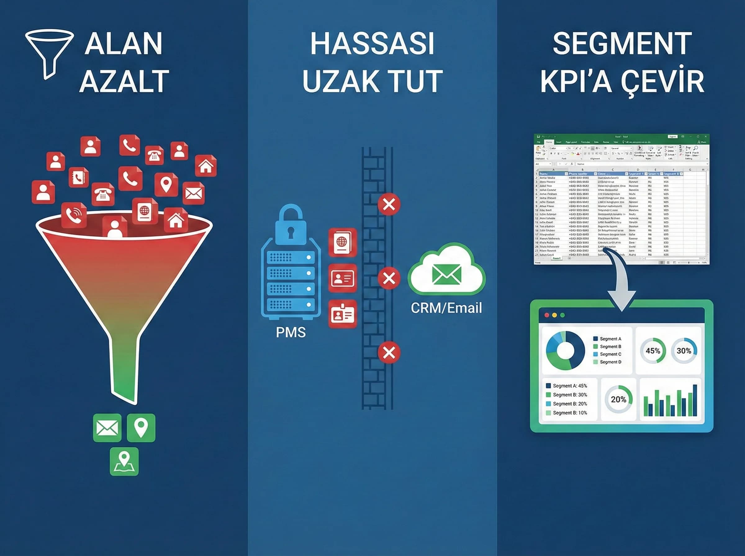 Data minimization prensibi: gerekli alanlar, hassas veri ayrımı ve rapor yaklaşımı