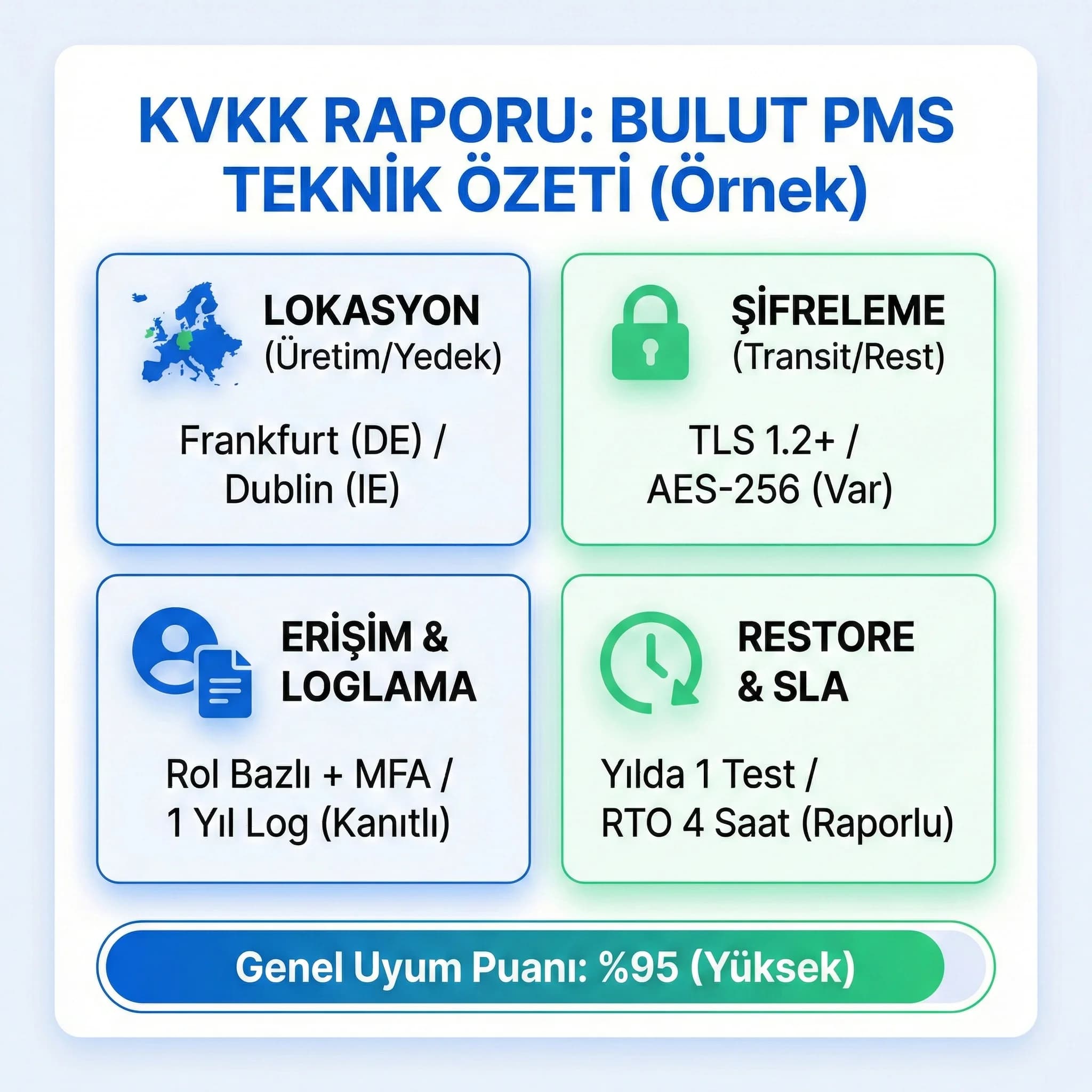 KVKK raporu teknik özet mockup’ı, lokasyon ve kontrol kanıtlarını netleştirir