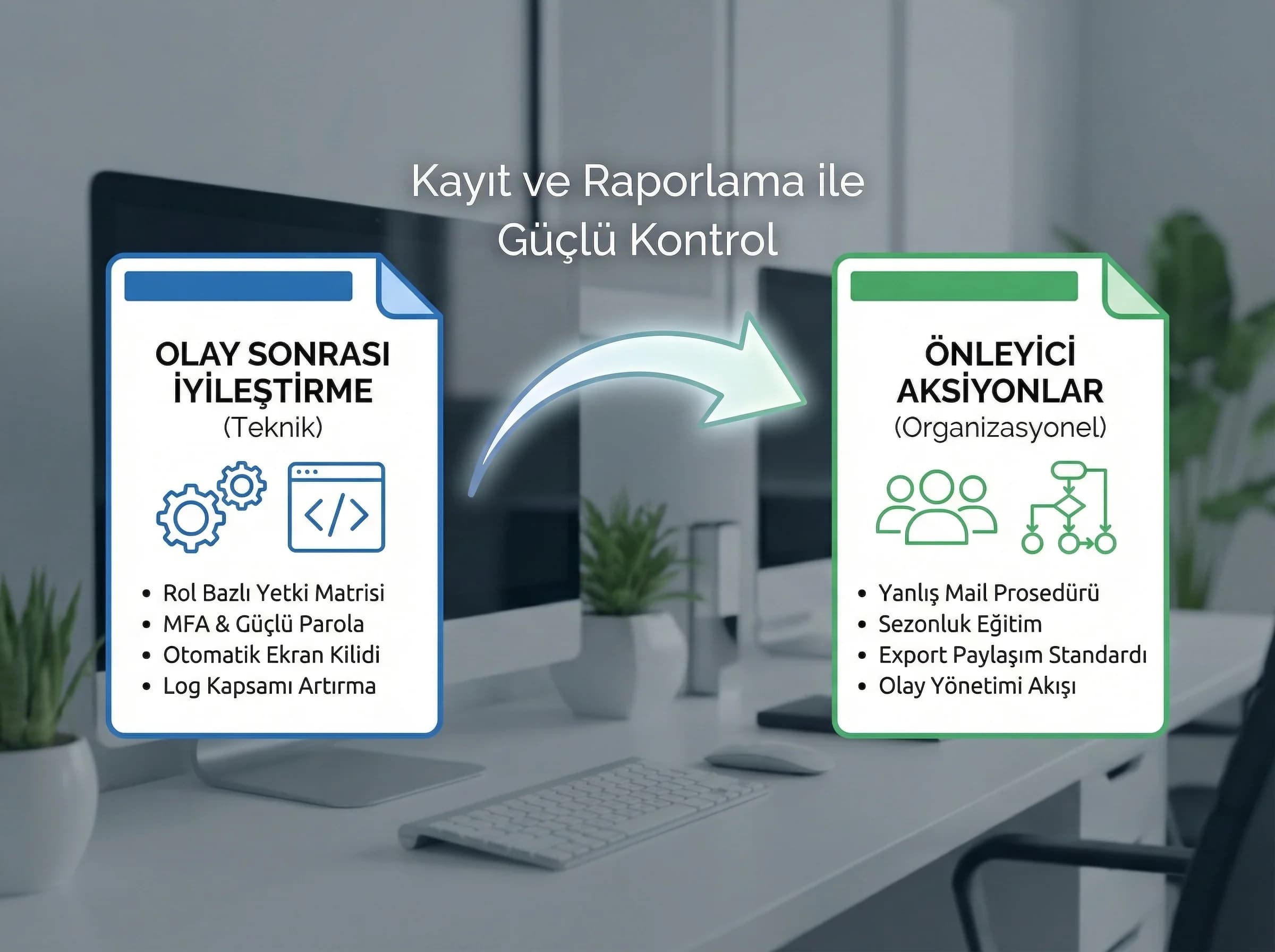 Olay sonrası iyileştirme ve önleyici aksiyonlar, ekipler için net çerçeve