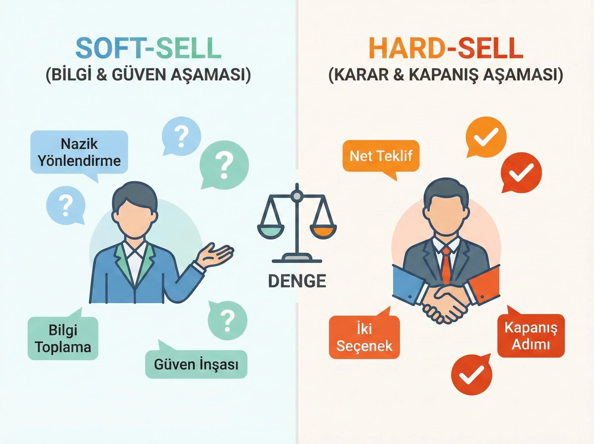 Soft-sell ve hard-sell mesaj stratejilerini ayıran otel görseli