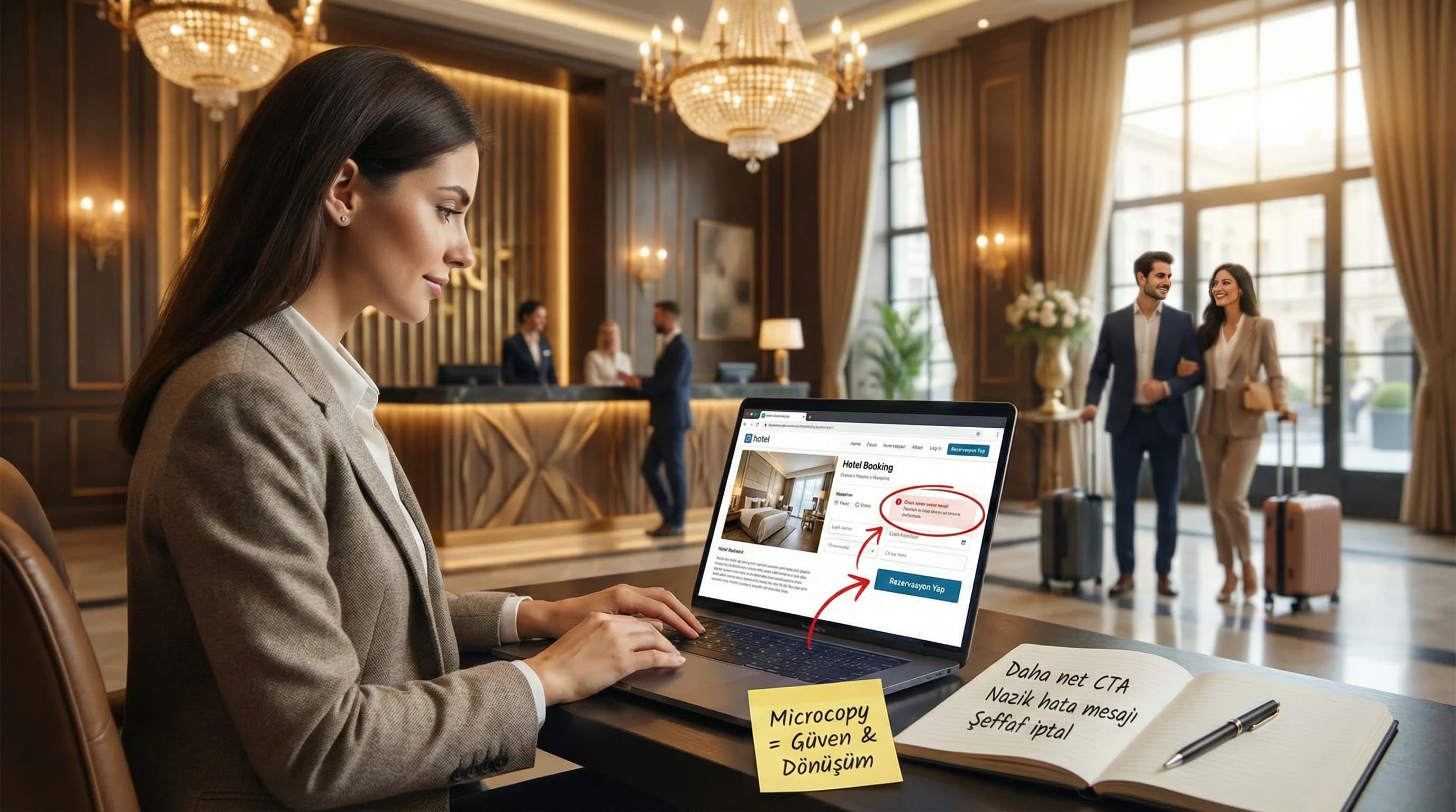 Otel UX Writing ve Microcopy: Buton, Form ve Hata Mesajları