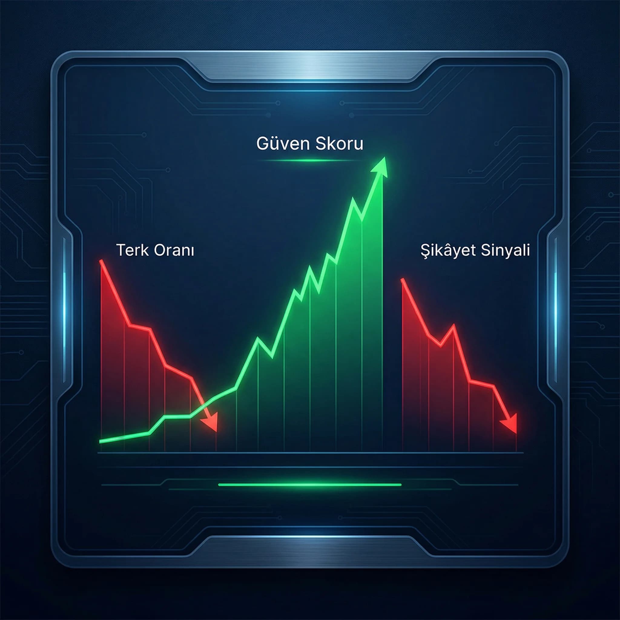 Güven ve terk KPI skor kartı