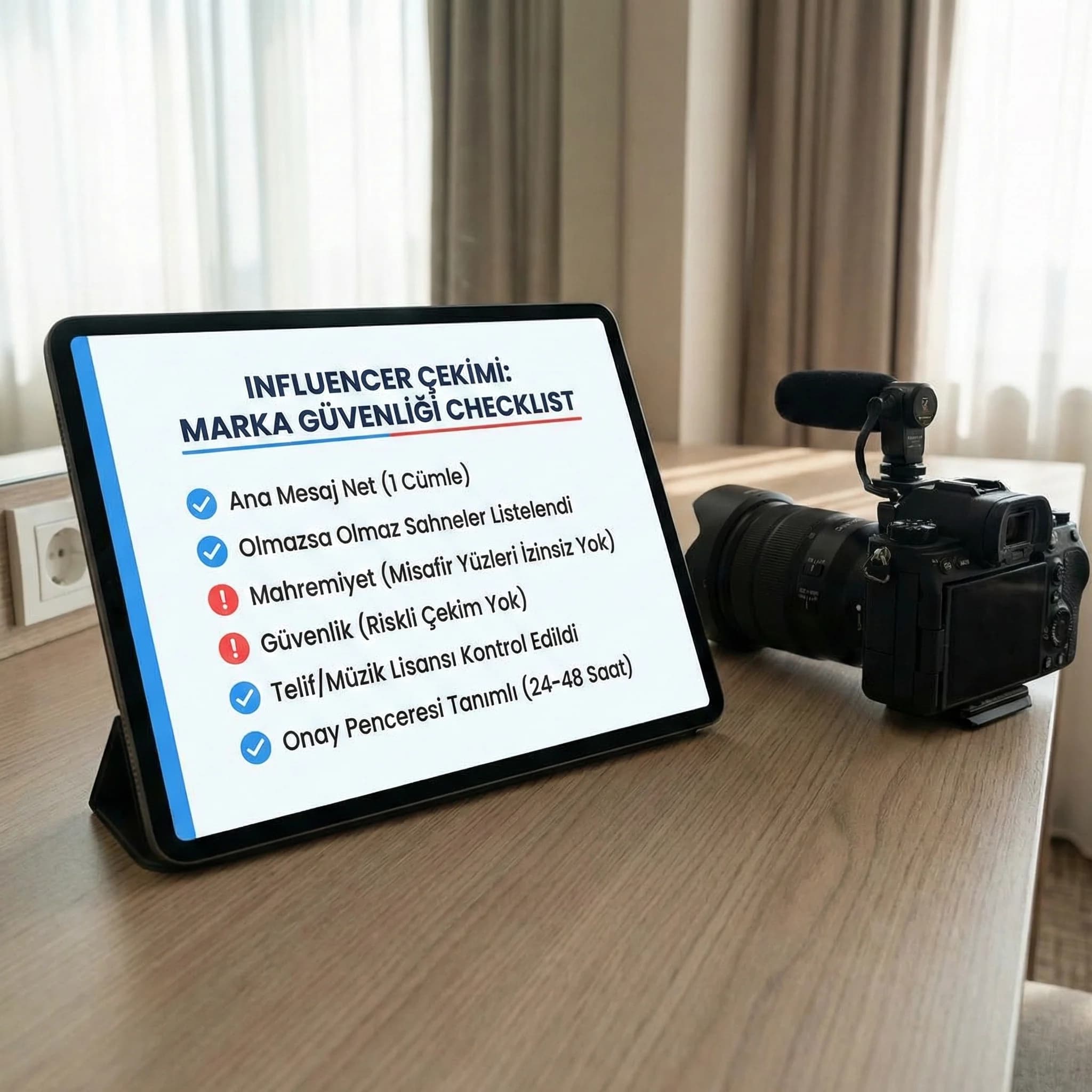 Influencer ve profesyonel ekip ortak çekim entegrasyon diyagramı