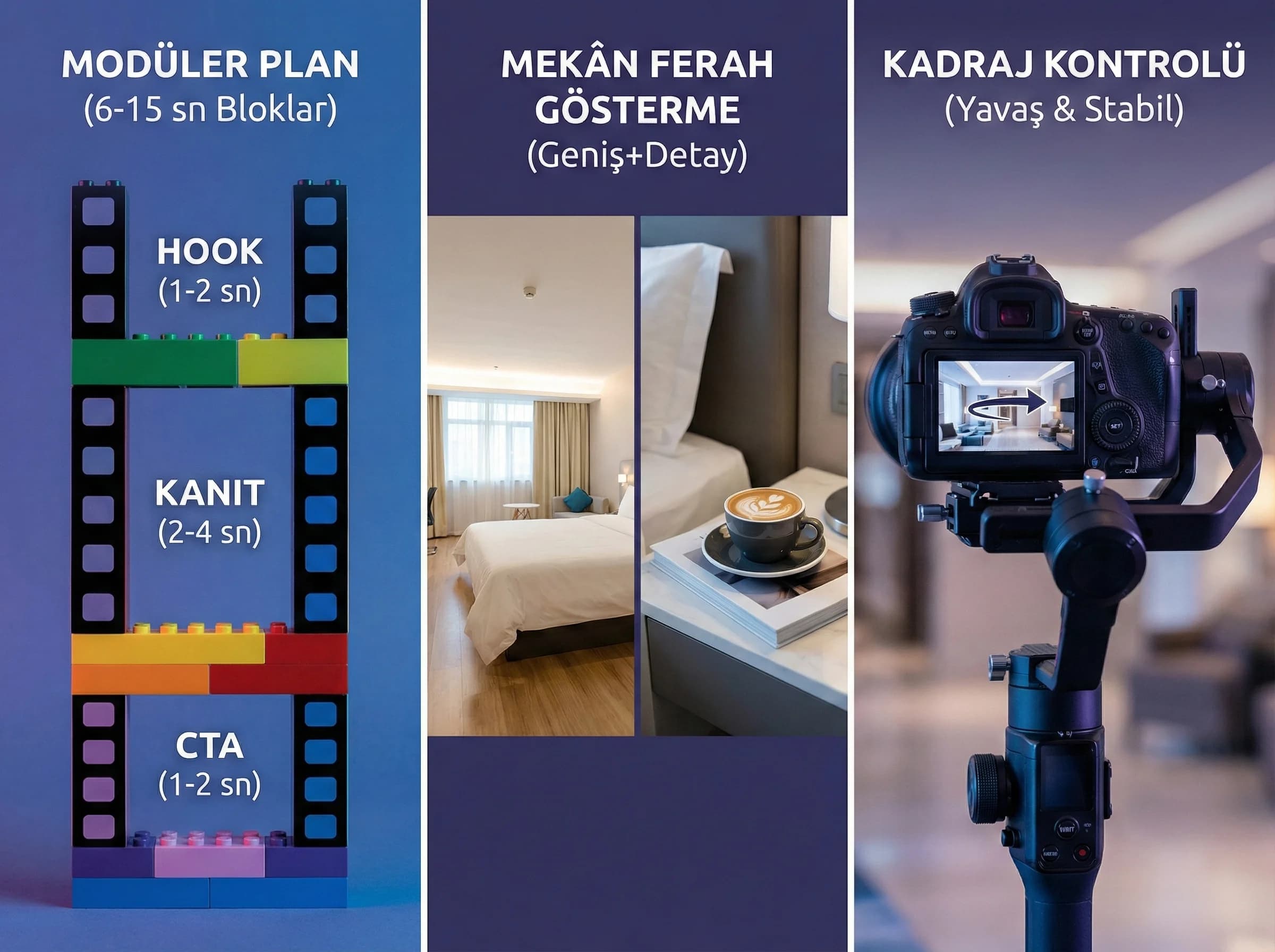 Dikey video çekim planlama ve mekân ferahlığı bölüm geçiş görseli