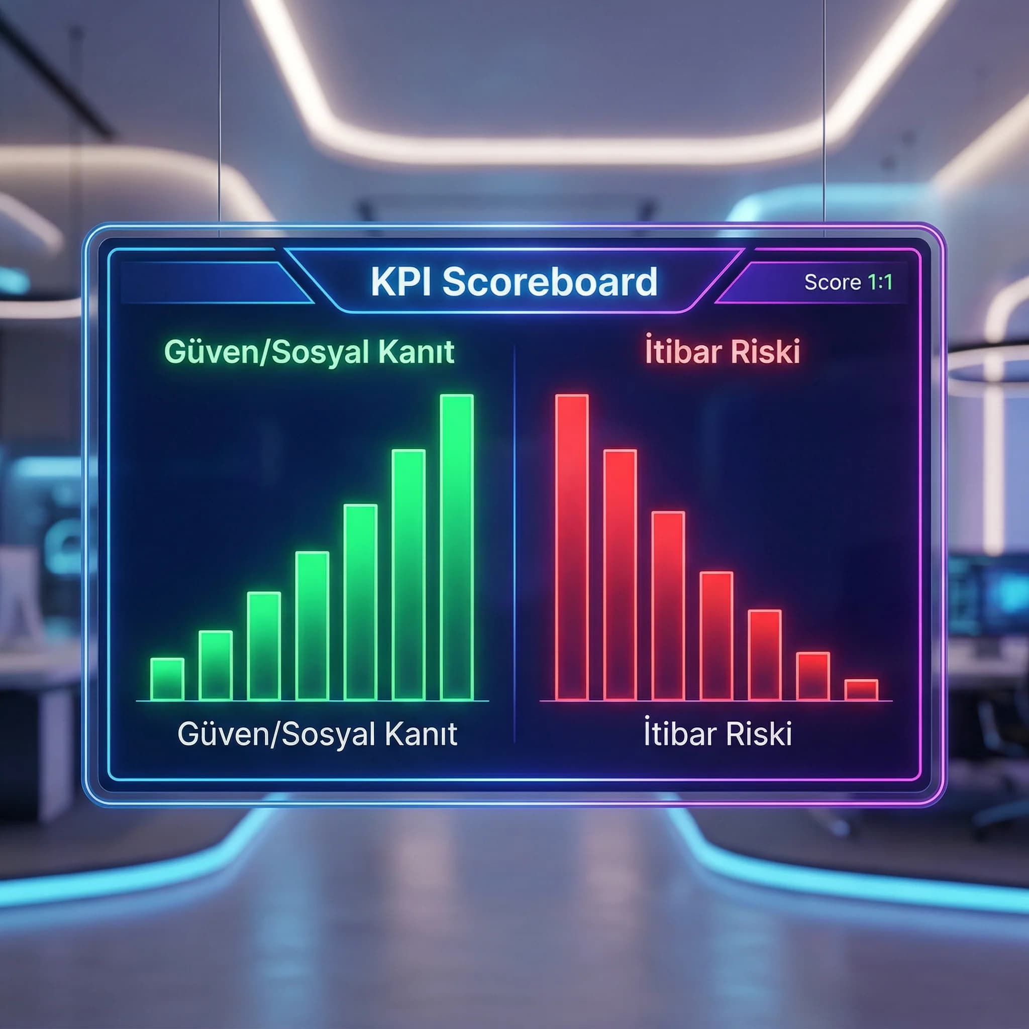 UGC sosyal kanıt artışı ve itibar risk dengesi KPI kartı otel bağlamı