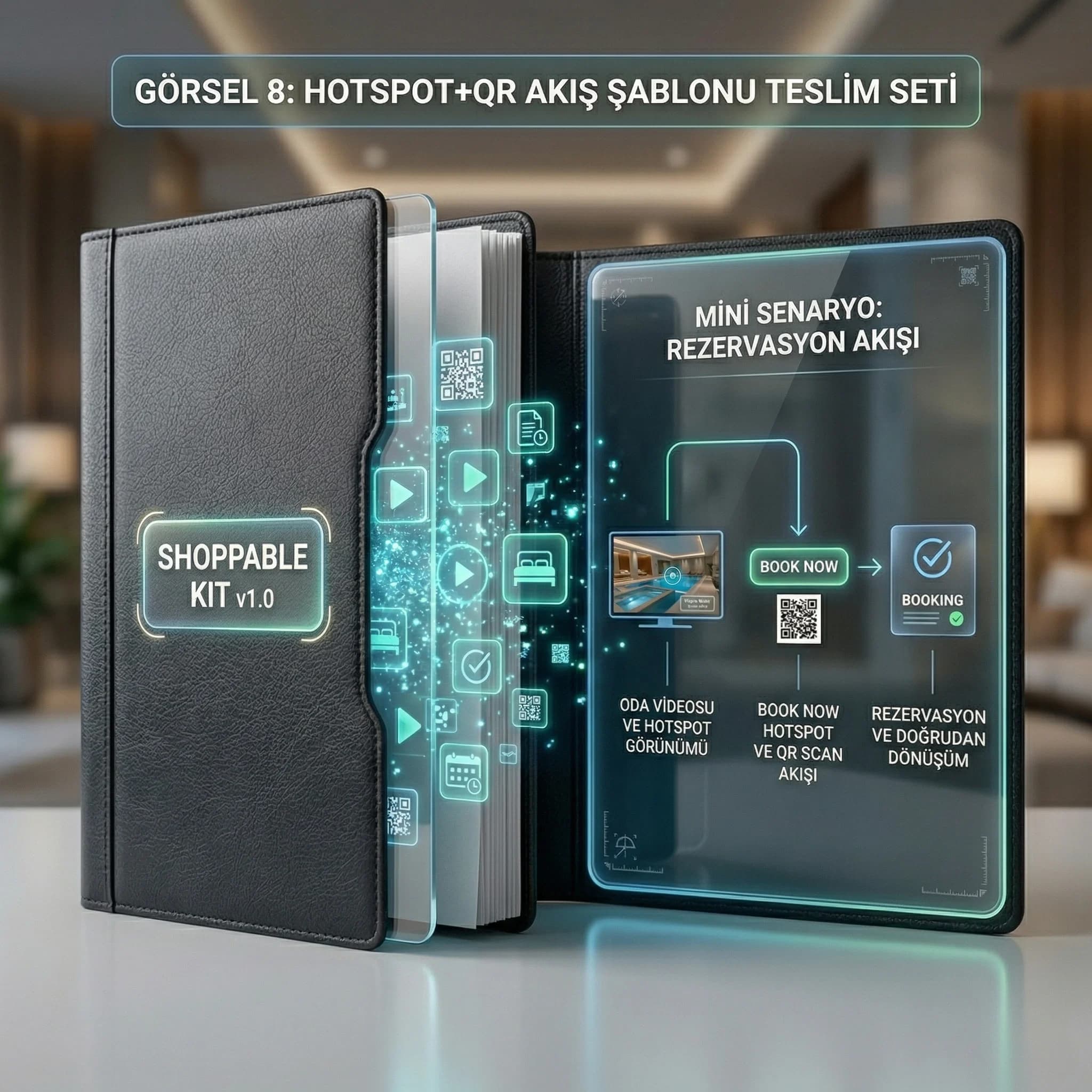 Hotspot QR akış şablonu ve mini senaryo teslim seti otel bağlamı