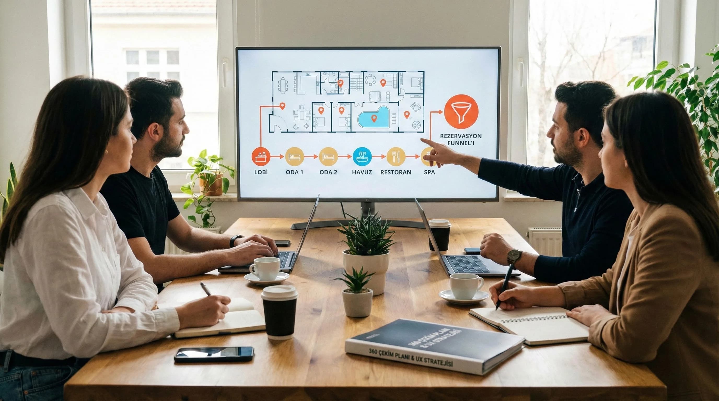 Otel sanal tur çekim rotası ve CTA bağlantısı örnek görseli