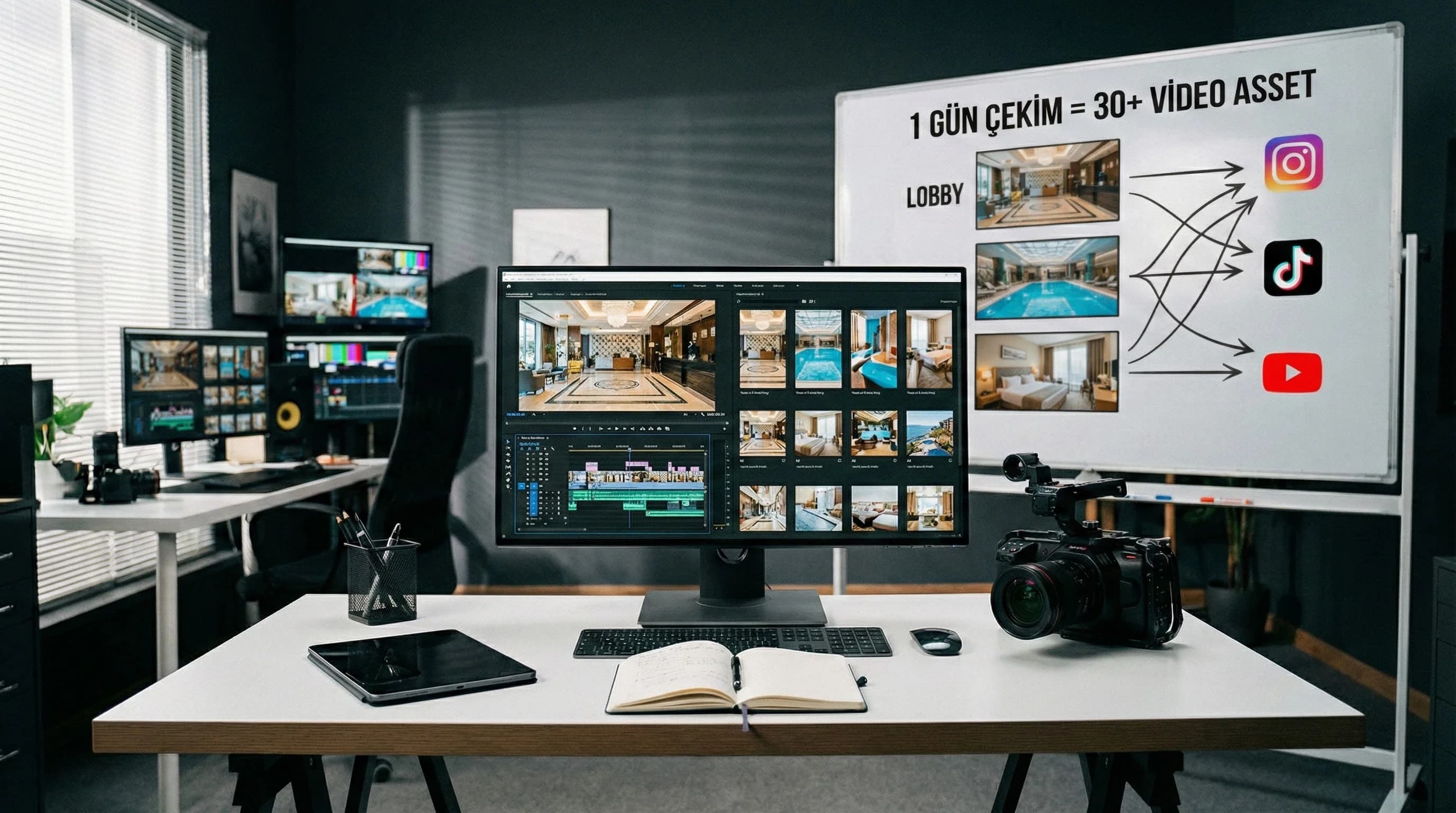 Otel Video Asset Stratejisi: 1 Günde Çek, 30+ İçerik Üret