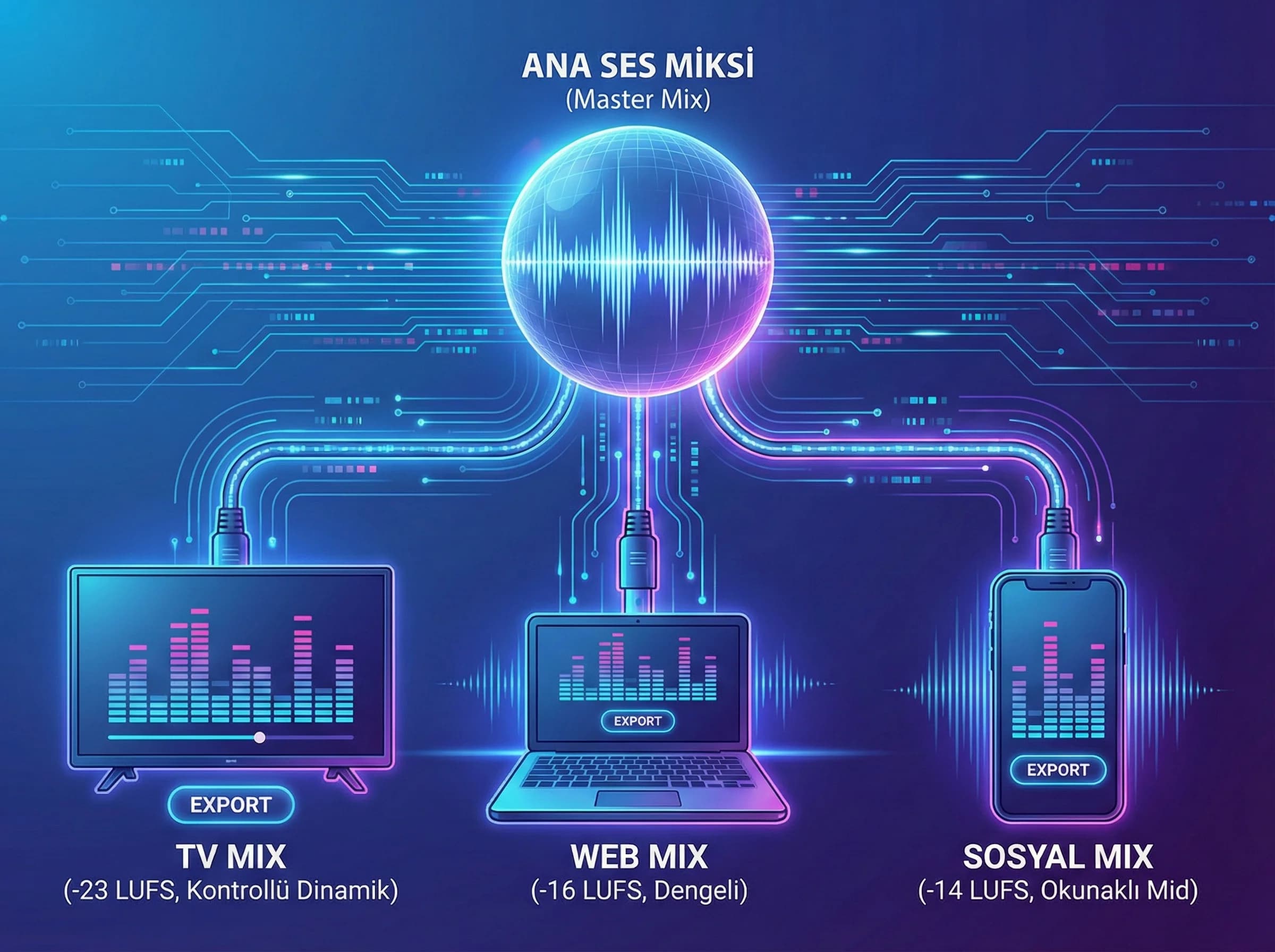 Ses, müzik ve seslendirme için AEO checklist kartı