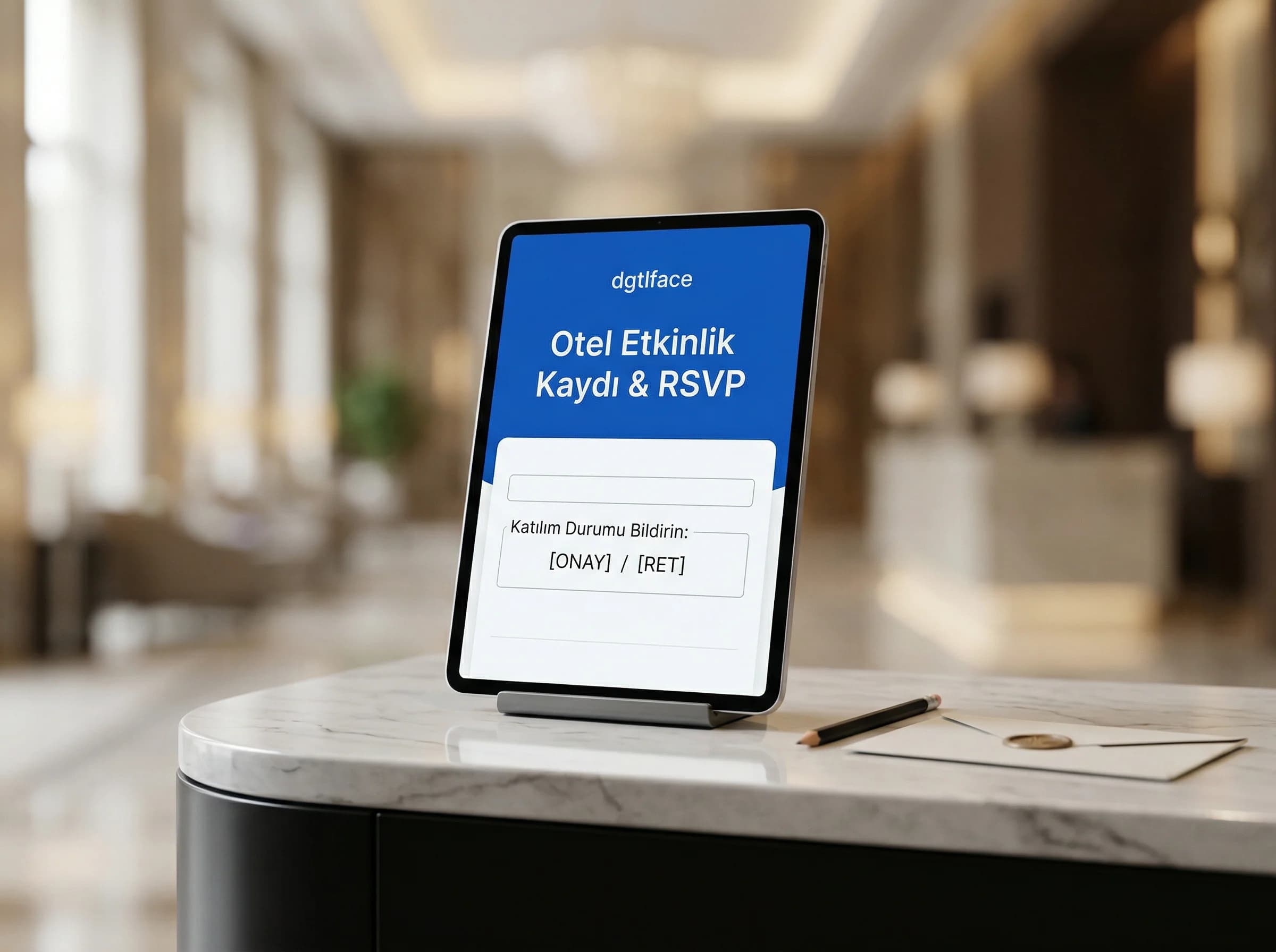 Online kayıt formu ve RSVP akışına geçiş bölüm görseli otel etkinliği