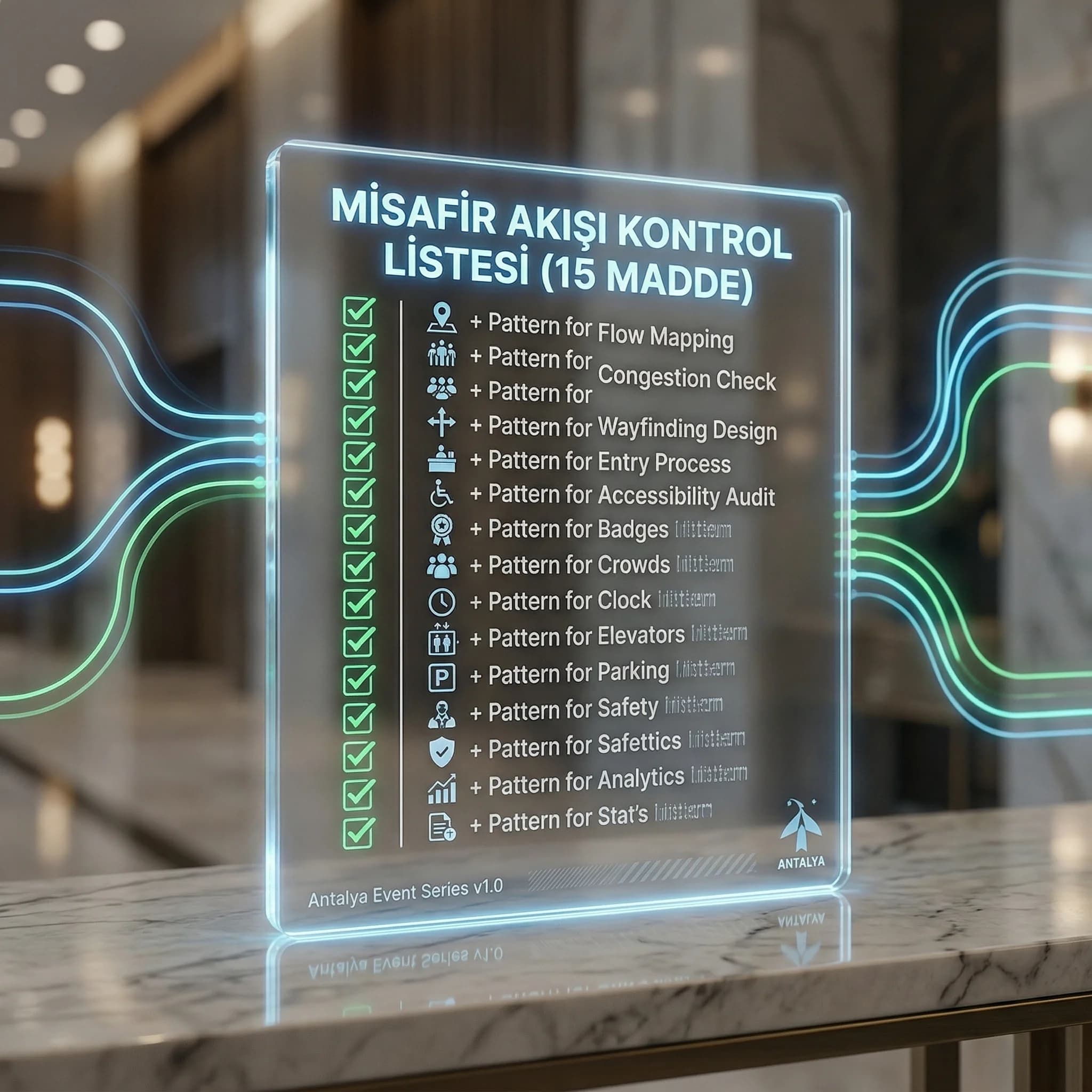 Misafir akışı için 15 maddelik kontrol listesi checklist kartı otel etkinliği