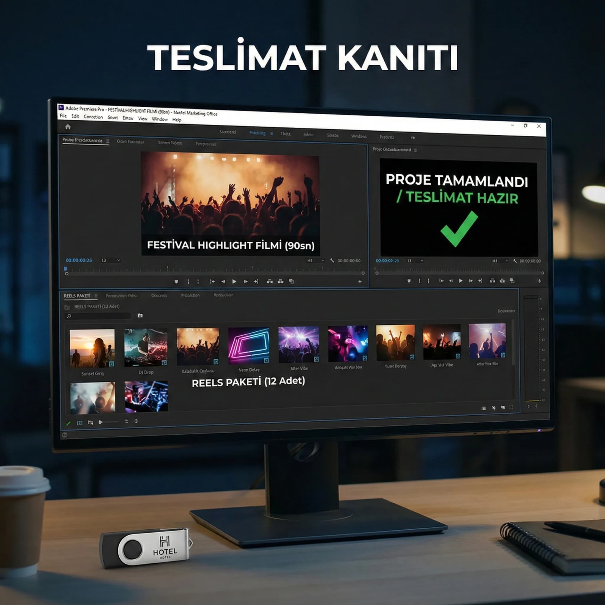 1 gece 10+ kısa içerik ve highlight deliverables proof kartı otel festival