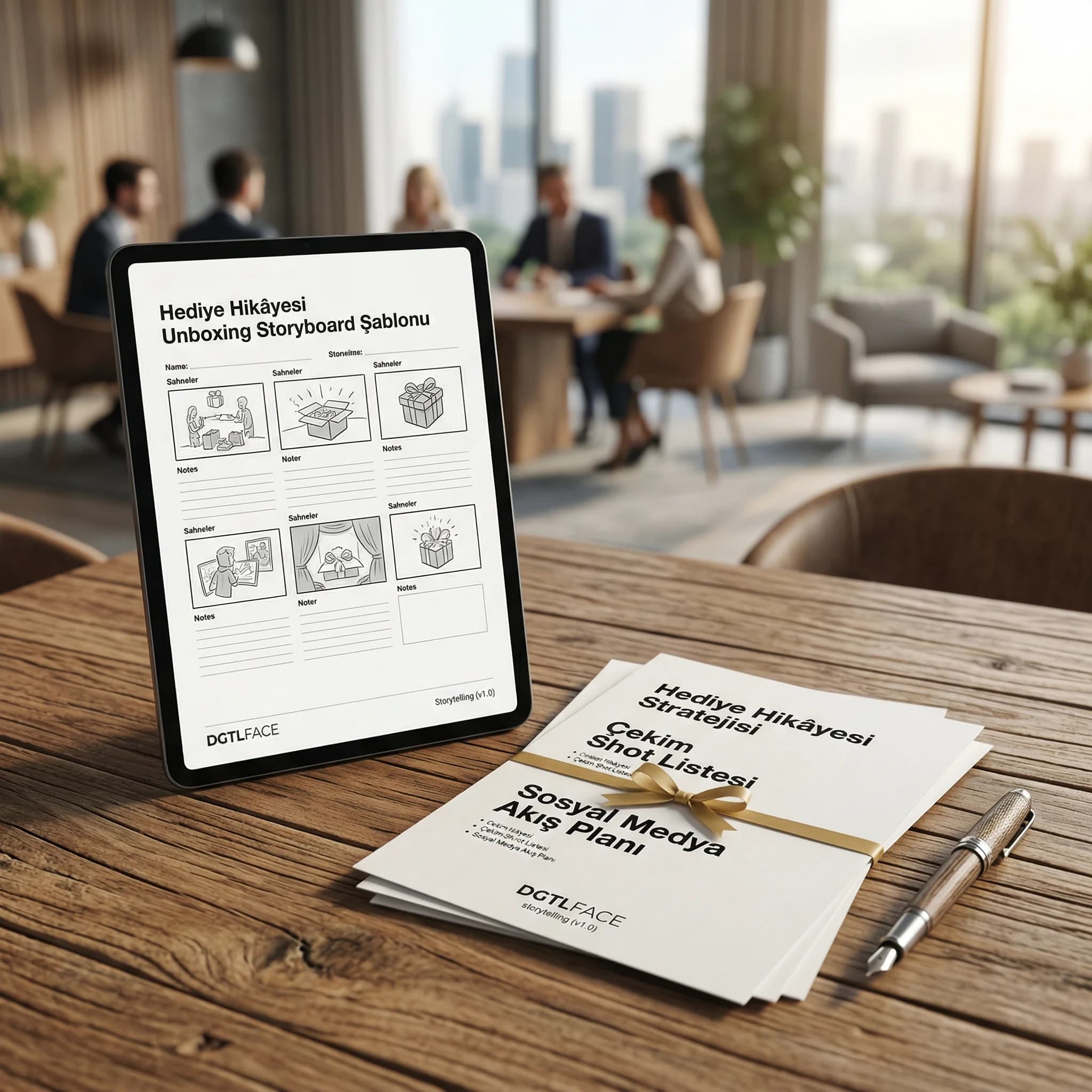 Storyboard ve shot list çıktıları, hediye hikâyesi otel bağlamı