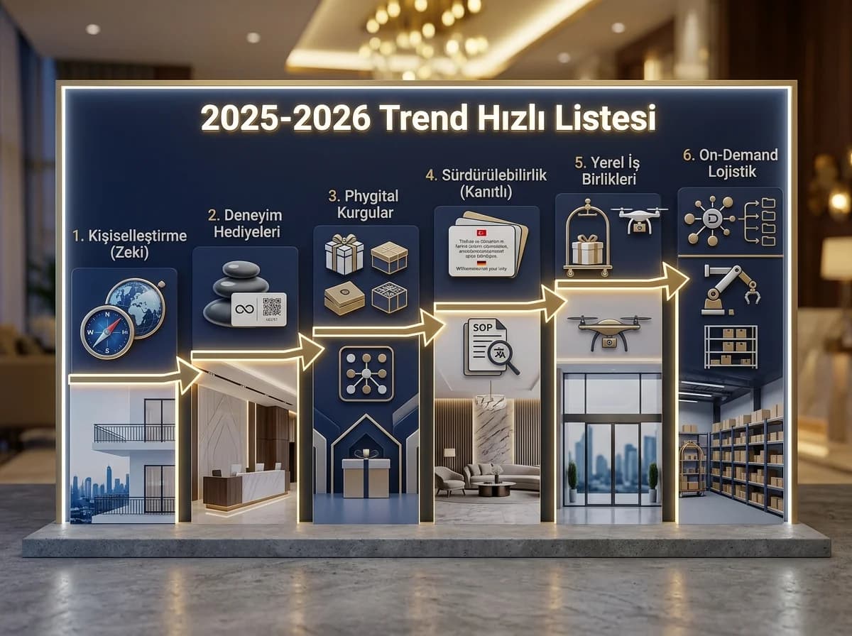 Trend listesi ve hızlı okuma paneli, otel bağlamı