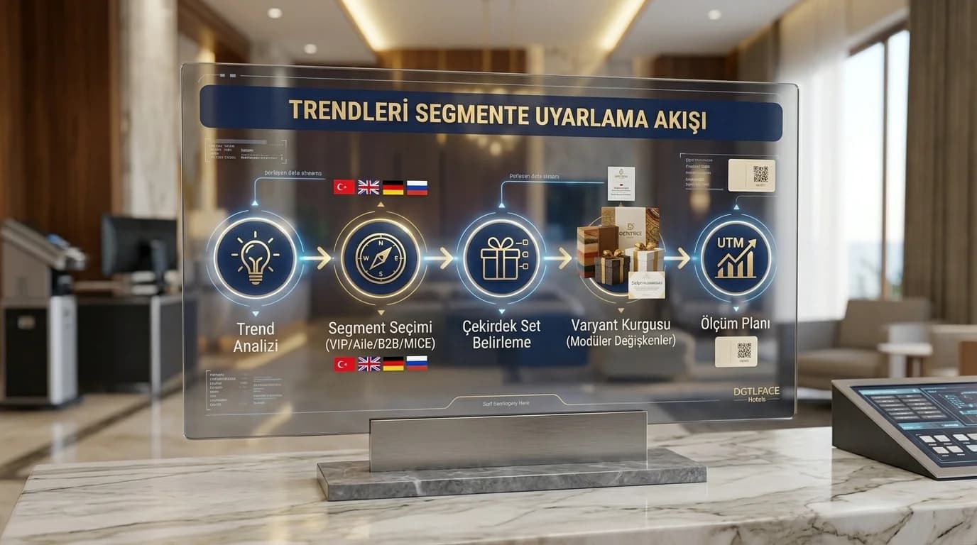Trendleri segmente uyarlama akışı diyagramı, otel bağlamı