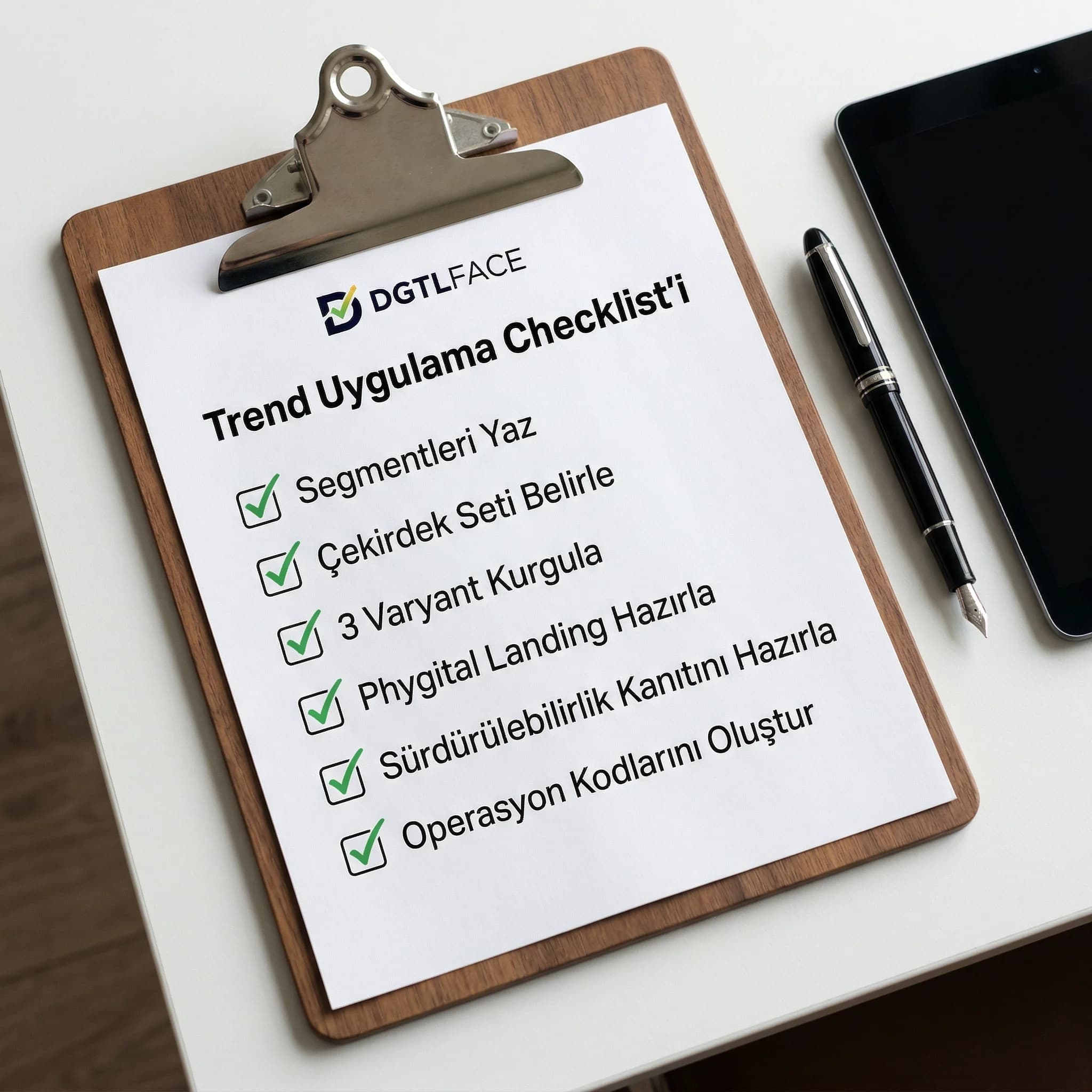 Trend uygulama checklist’i, otel operasyon ve pazarlama bağlamı