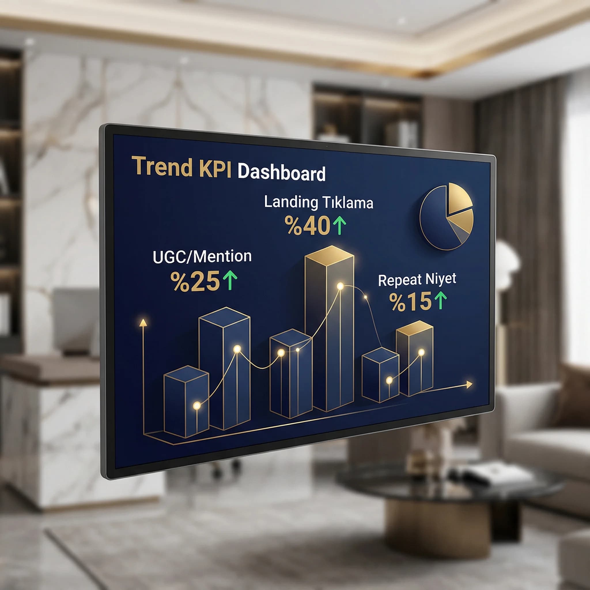 Trend KPI kartı, memnuniyet ve etkileşim ölçümü otel bağlamı