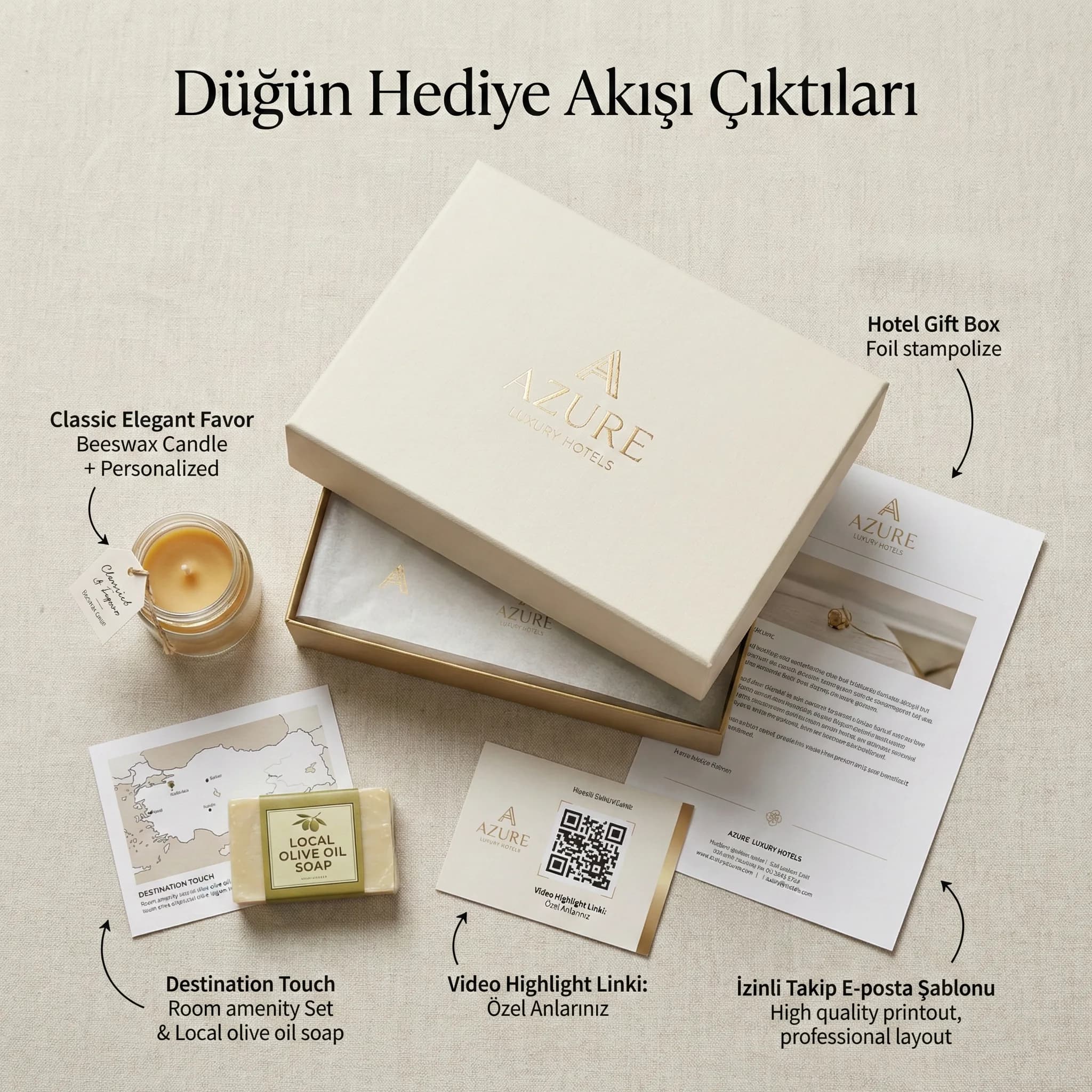 Hediye akışı çıktıları, favor-oda-sonrası entegrasyonu otel bağlamı