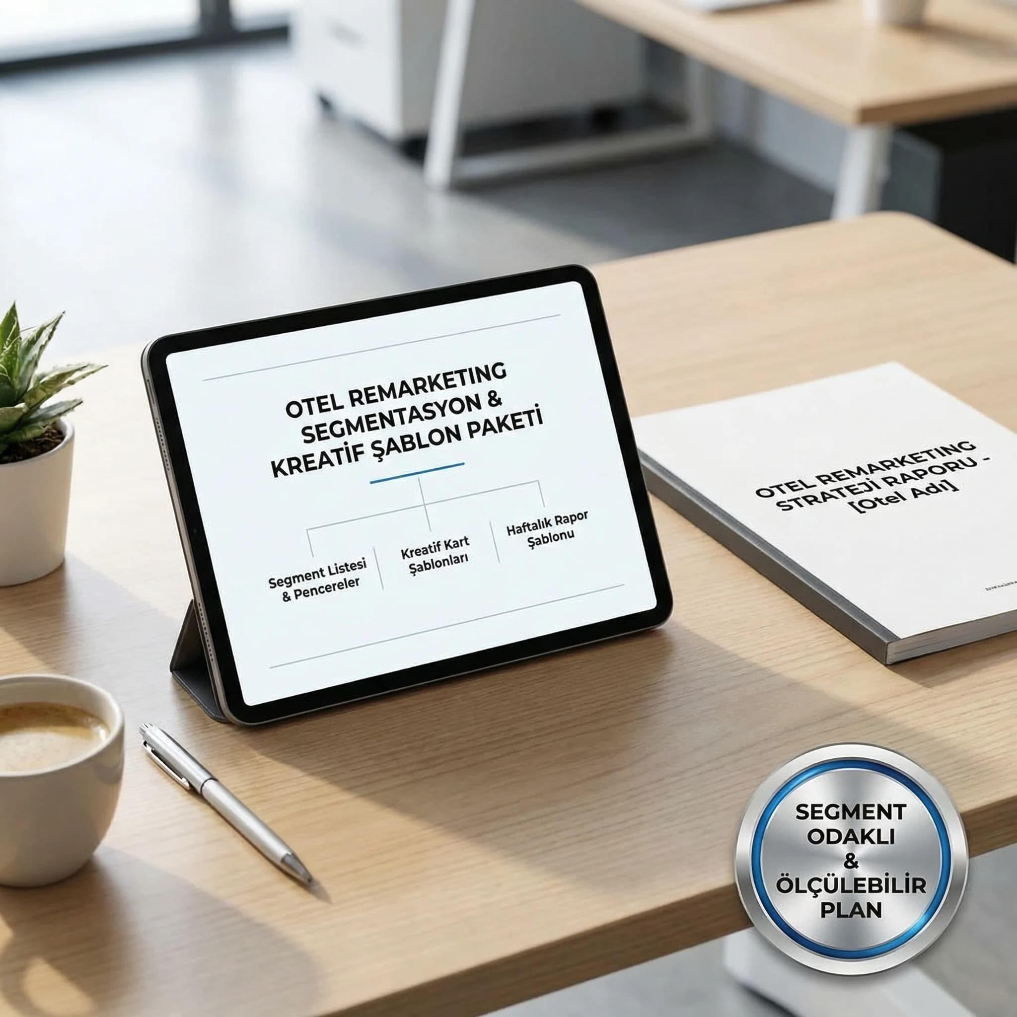 Otel remarketing segment setleri ve çıktıları gösteren deliverables kartı