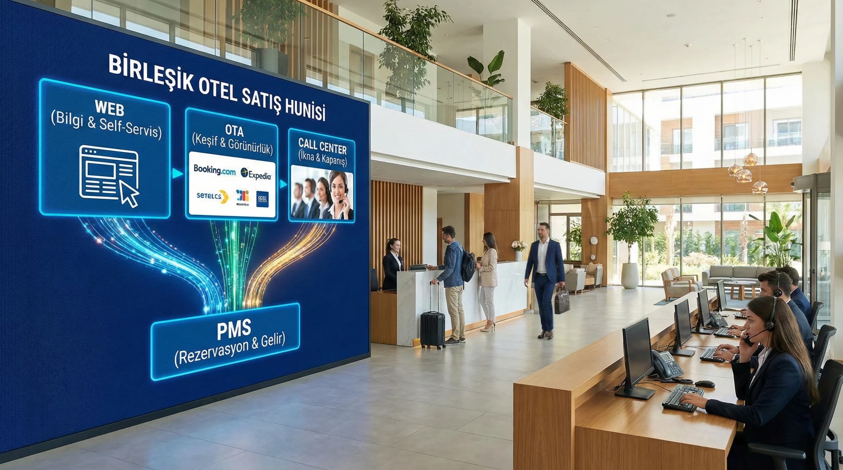Otel İçin Birleşik Satış Funnel’ı: Web, OTA ve Call Center’ı Nasıl Birlikte Çalıştırırsınız?
