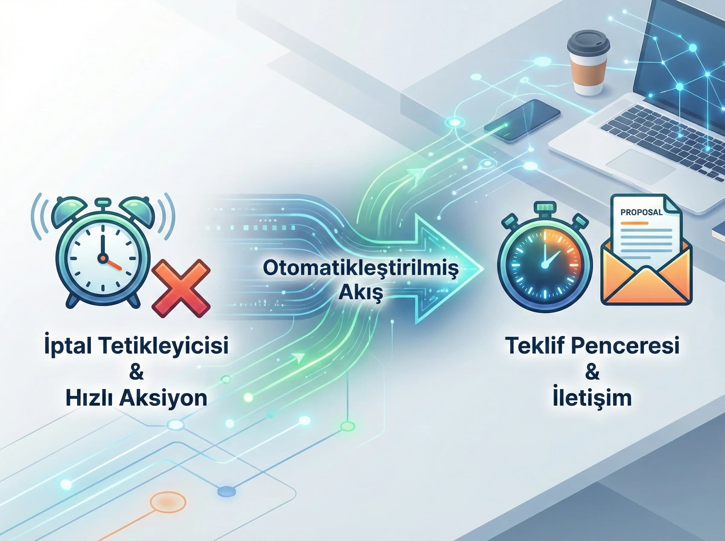 İptal sonrası boş gece azalmasını gösteren otel KPI skor kartı