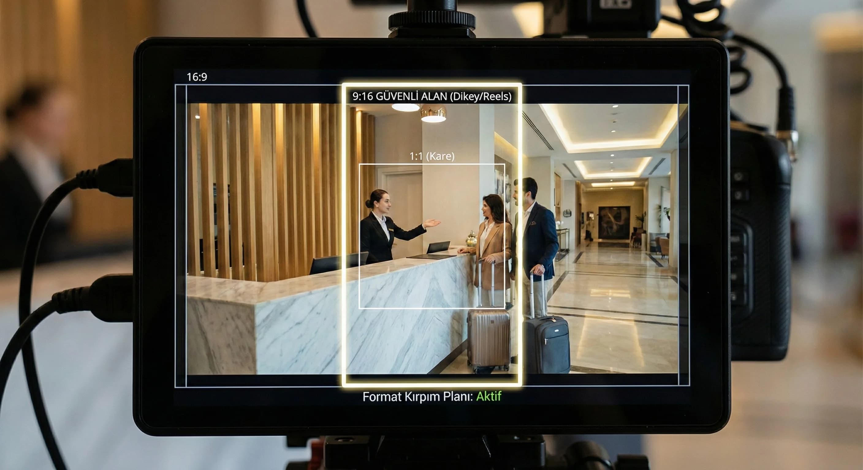 Senaryo → storyboard → çekim planı → bumper/shorts türetme akışı + otel bağlamı