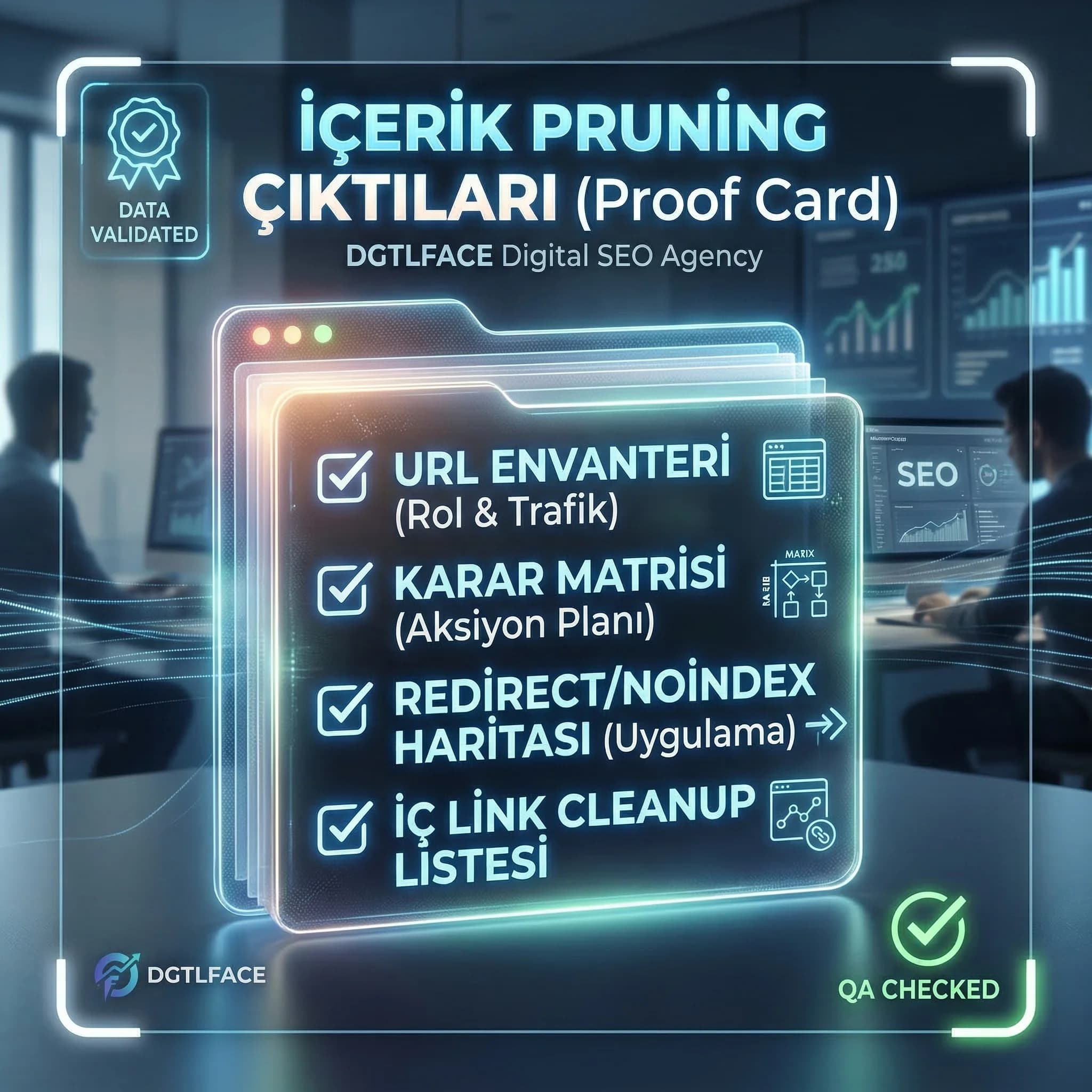Pruning deliverables: URL envanteri, karar matrisi, redirect map, iç link cleanup