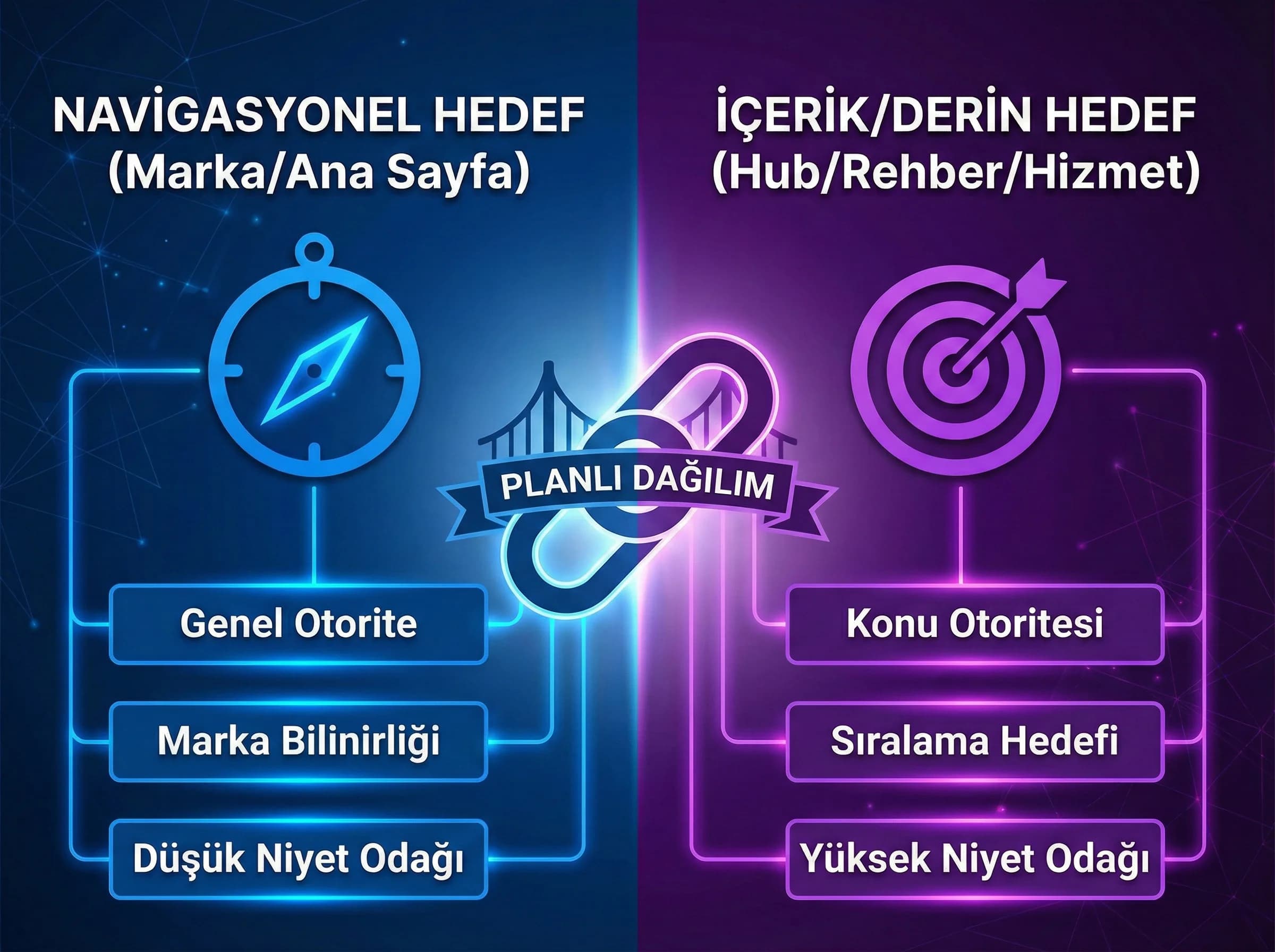 Derin sayfa linkleme ve hub stratejisi, planlama ayracı