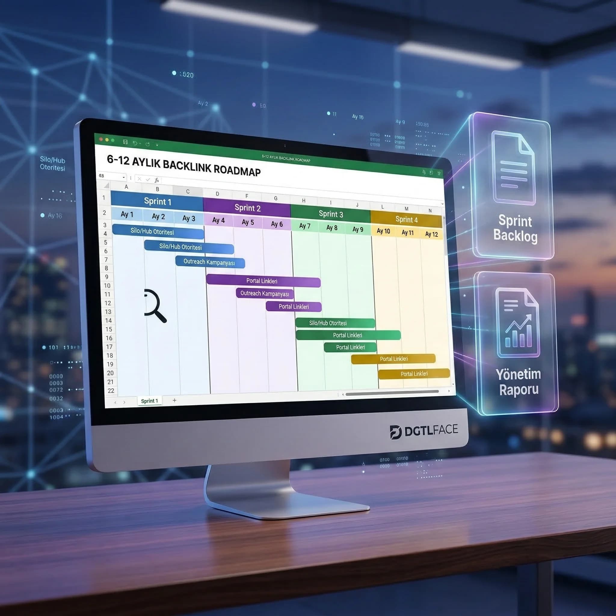 Roadmap deliverables kartı: 6–12 ay plan, sprint backlog, rapor seti