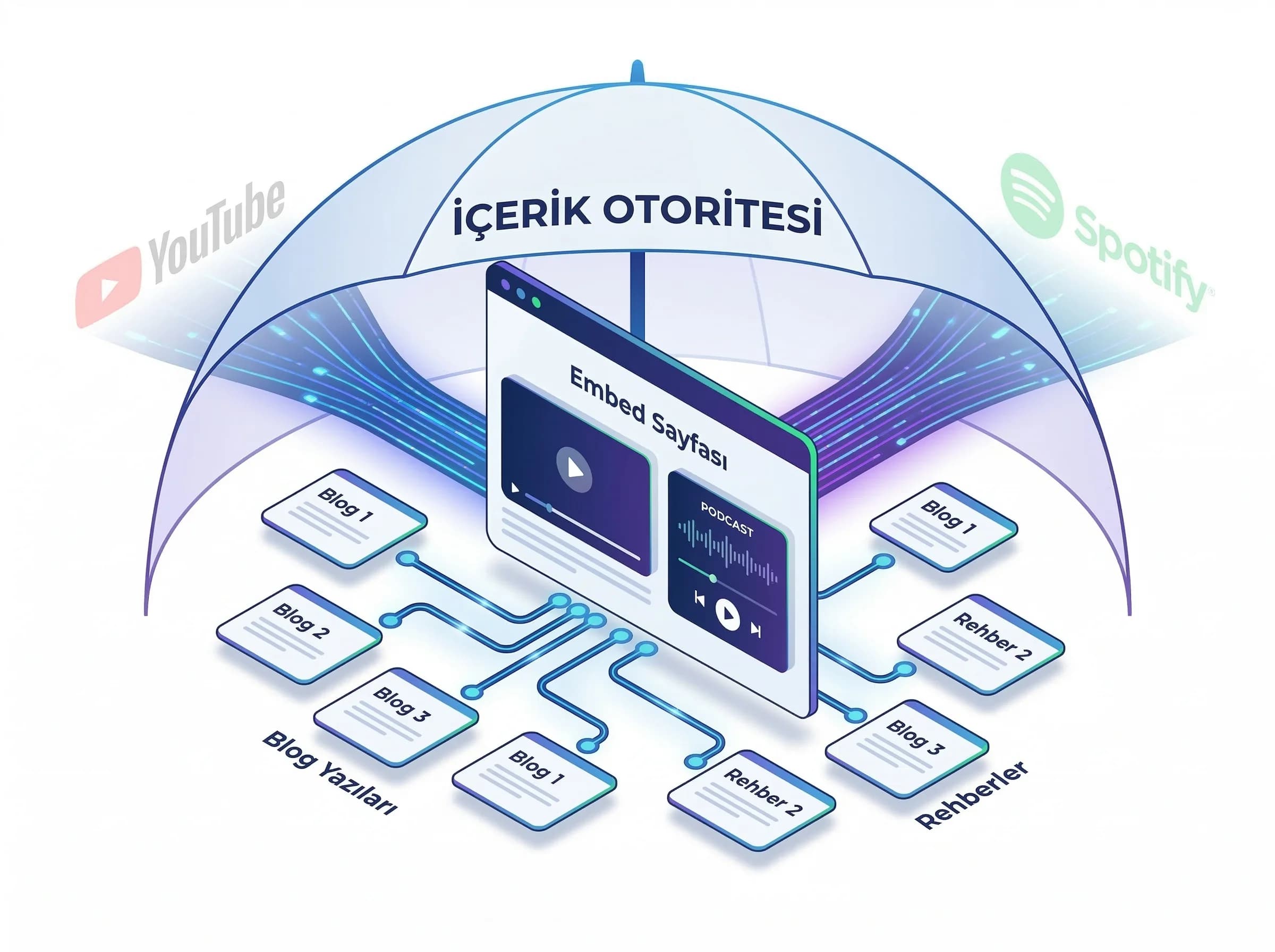 Embed ve cluster stratejisi, konukluk sonrası içerik entegrasyonu