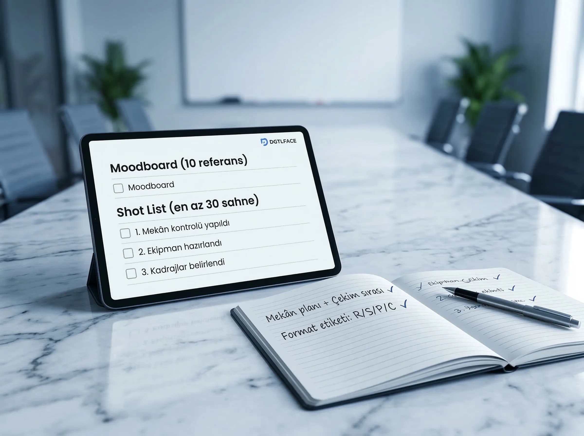 Planlama ve shot list bölüm ayırıcı görseli