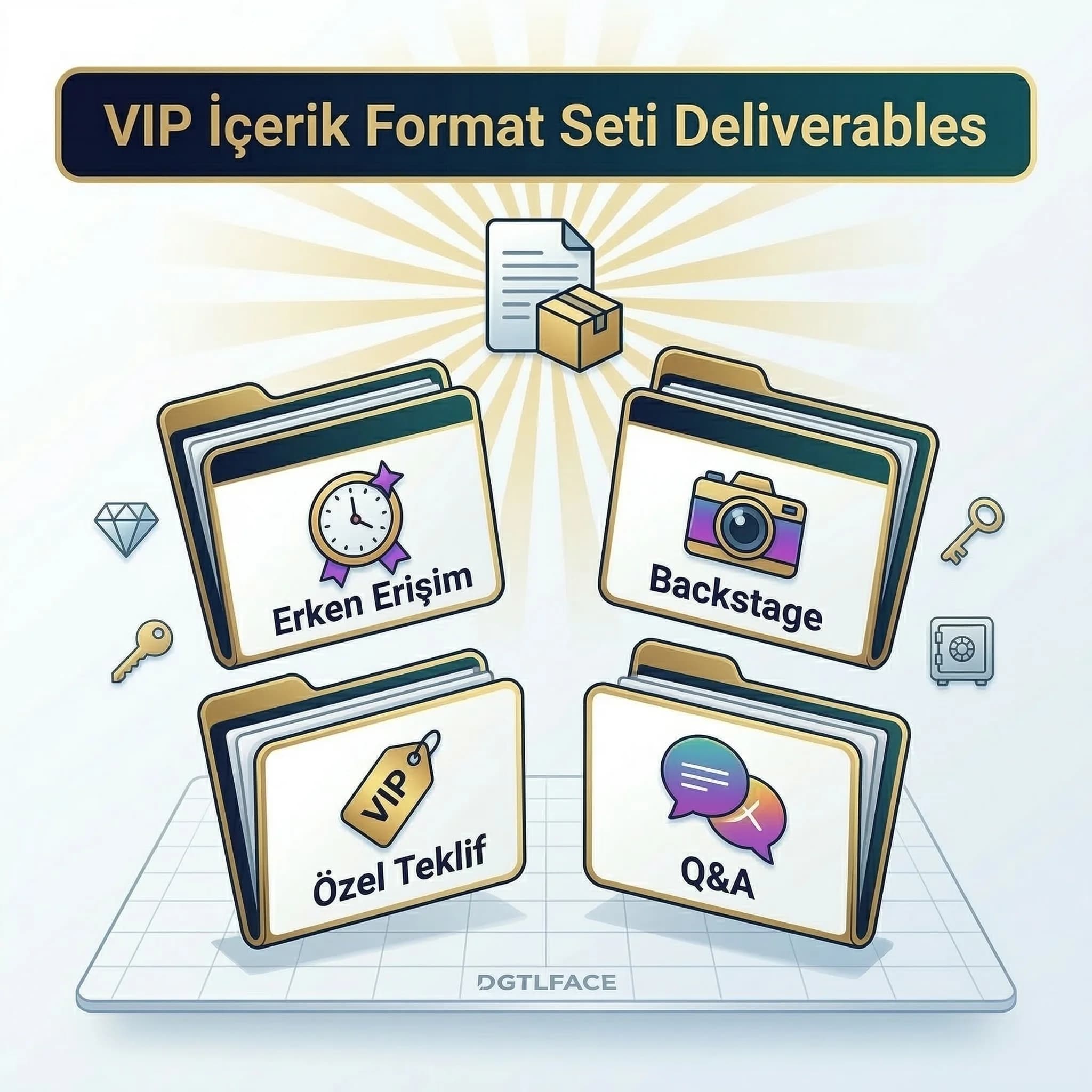 VIP içerik format seti deliverables, kanal akışı