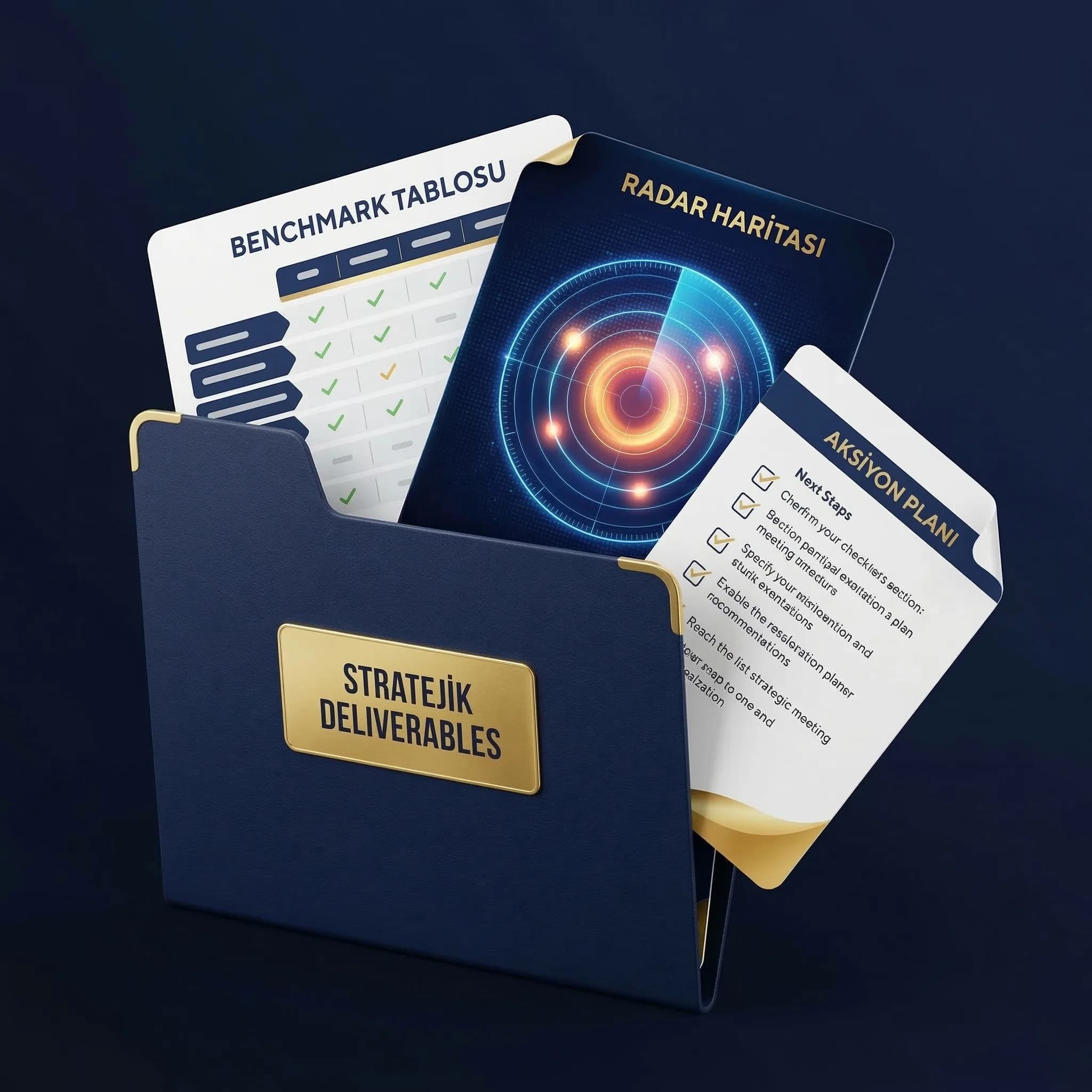 Insight board tema sözlüğü ve içerik takvimi deliverables setini özetleyen proof kartı