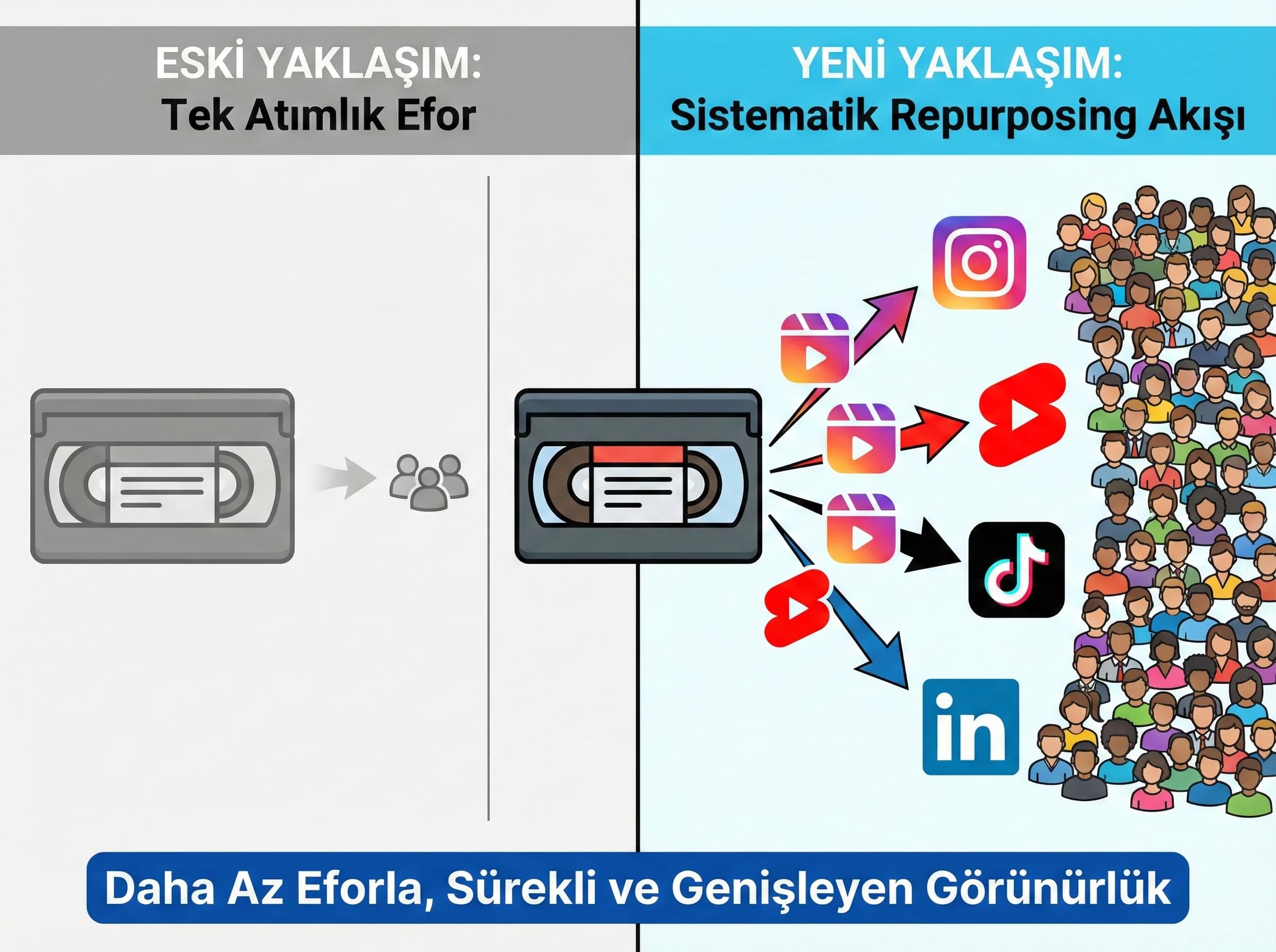 Repurposing’in neden güçlü olduğunu özetleyen bölüm ayırıcı görsel