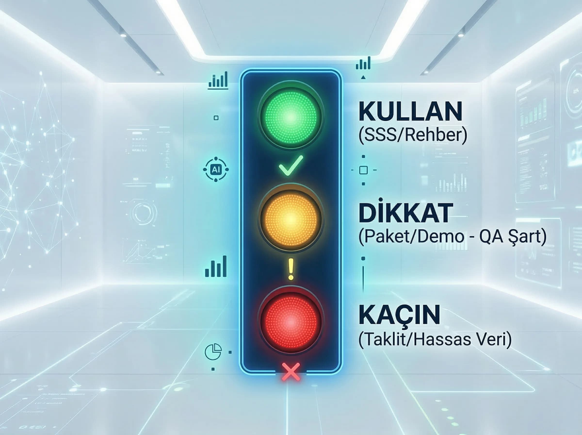 Yeşil-sarı-kırmızı kullanım filtresini özetleyen bölüm görseli
