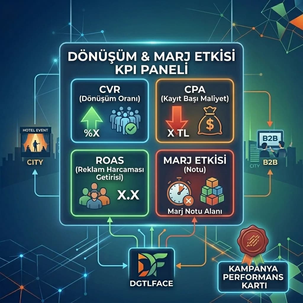 VR CPA ROAS ve marj etkisi KPI paneli + kampanya performans kartı