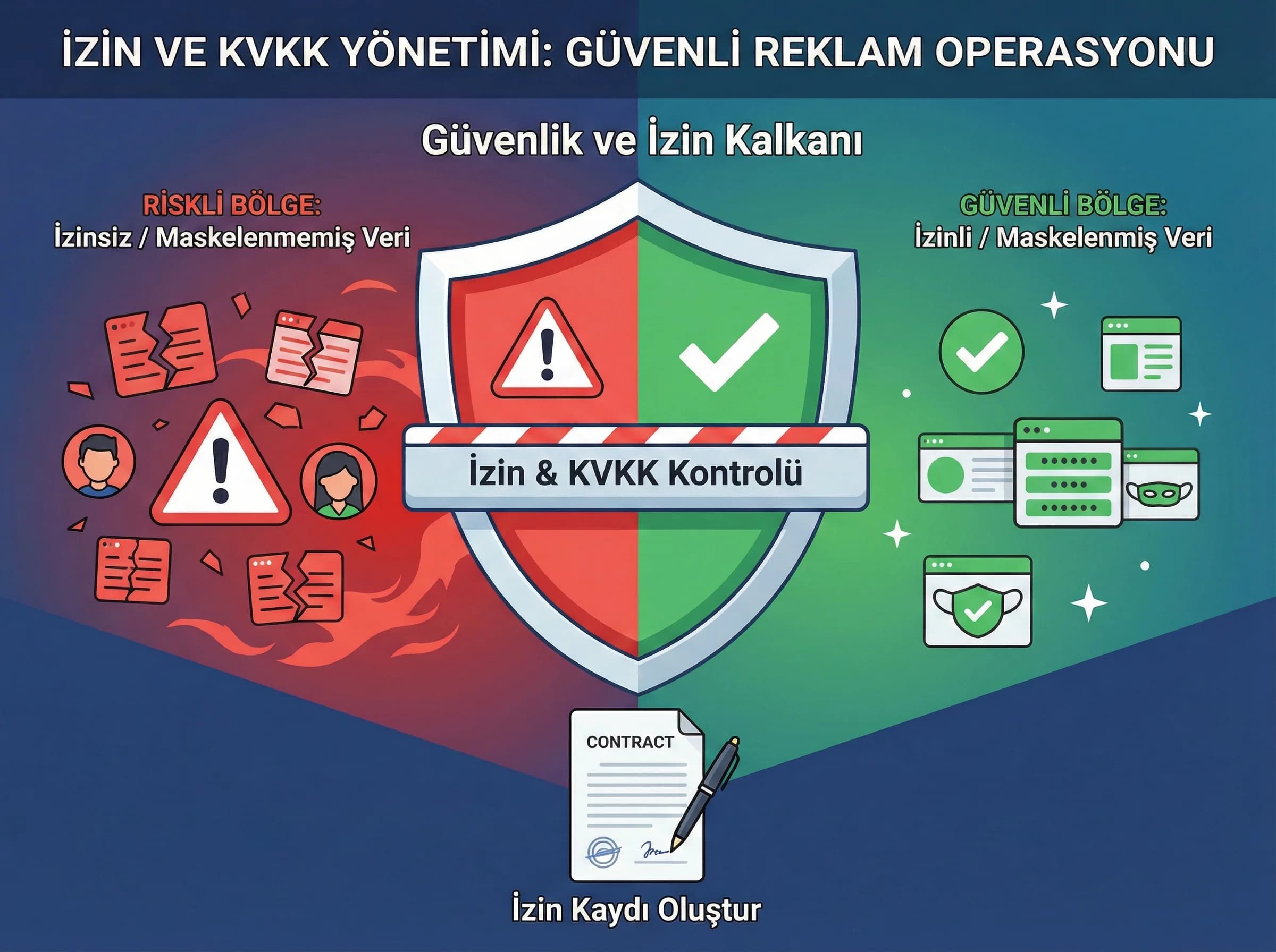 İzin ve KVKK süreçleri bölüm ayracı, risk yönetimi görseli